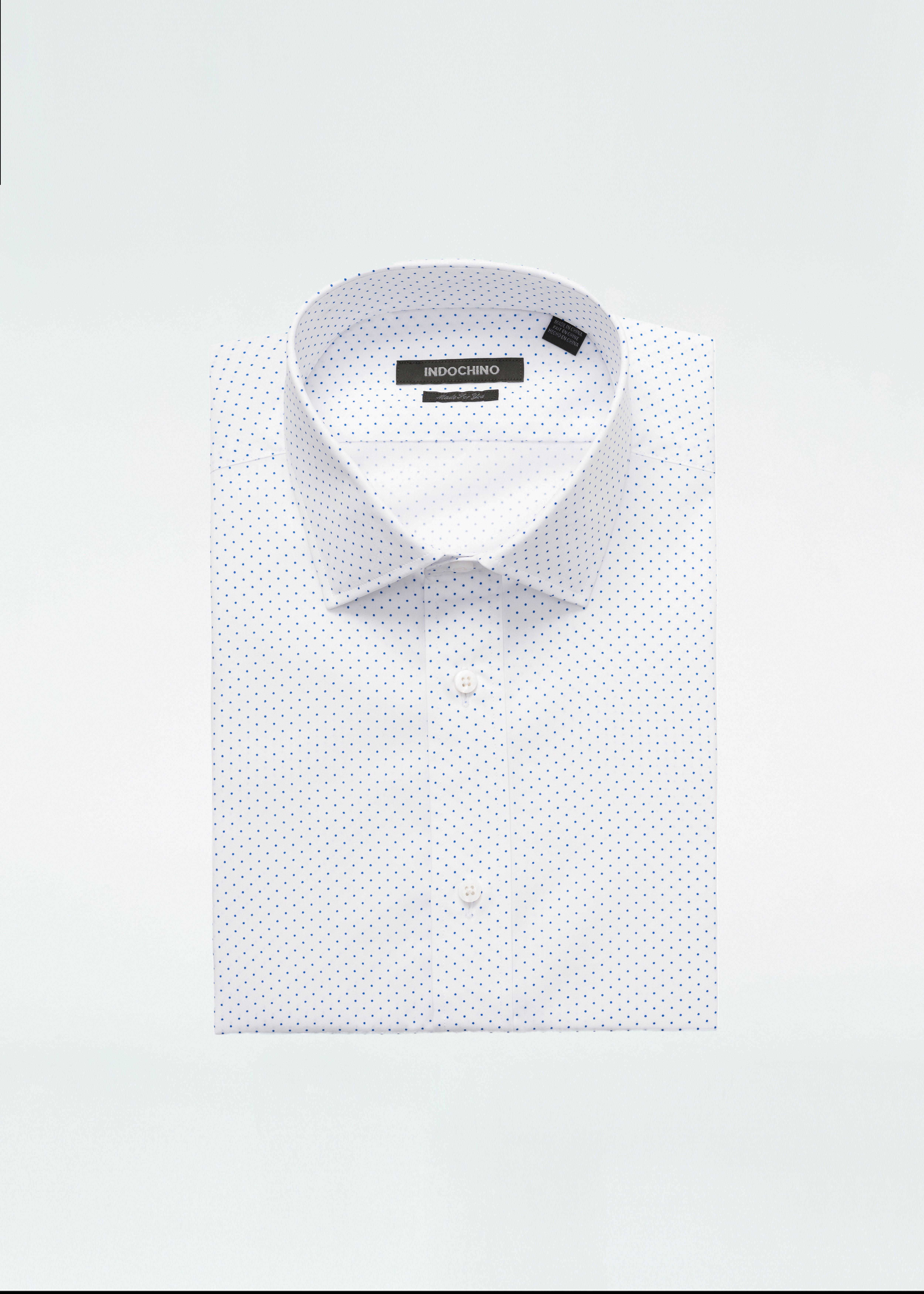 Hayton Dot White Blue Shirt 2 Hayton Dot White Blue Shirt