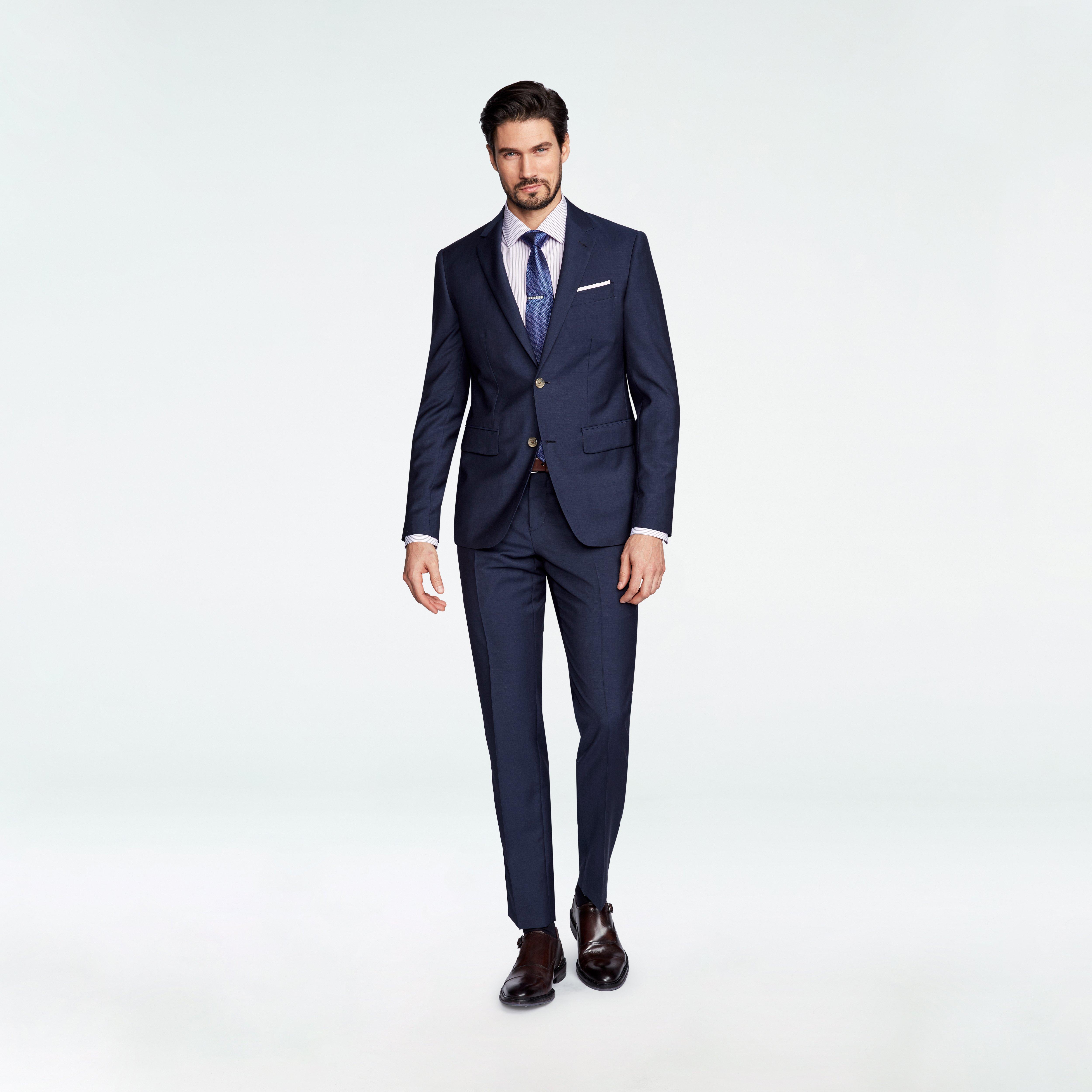Hamilton Sharkskin Navy Blazer