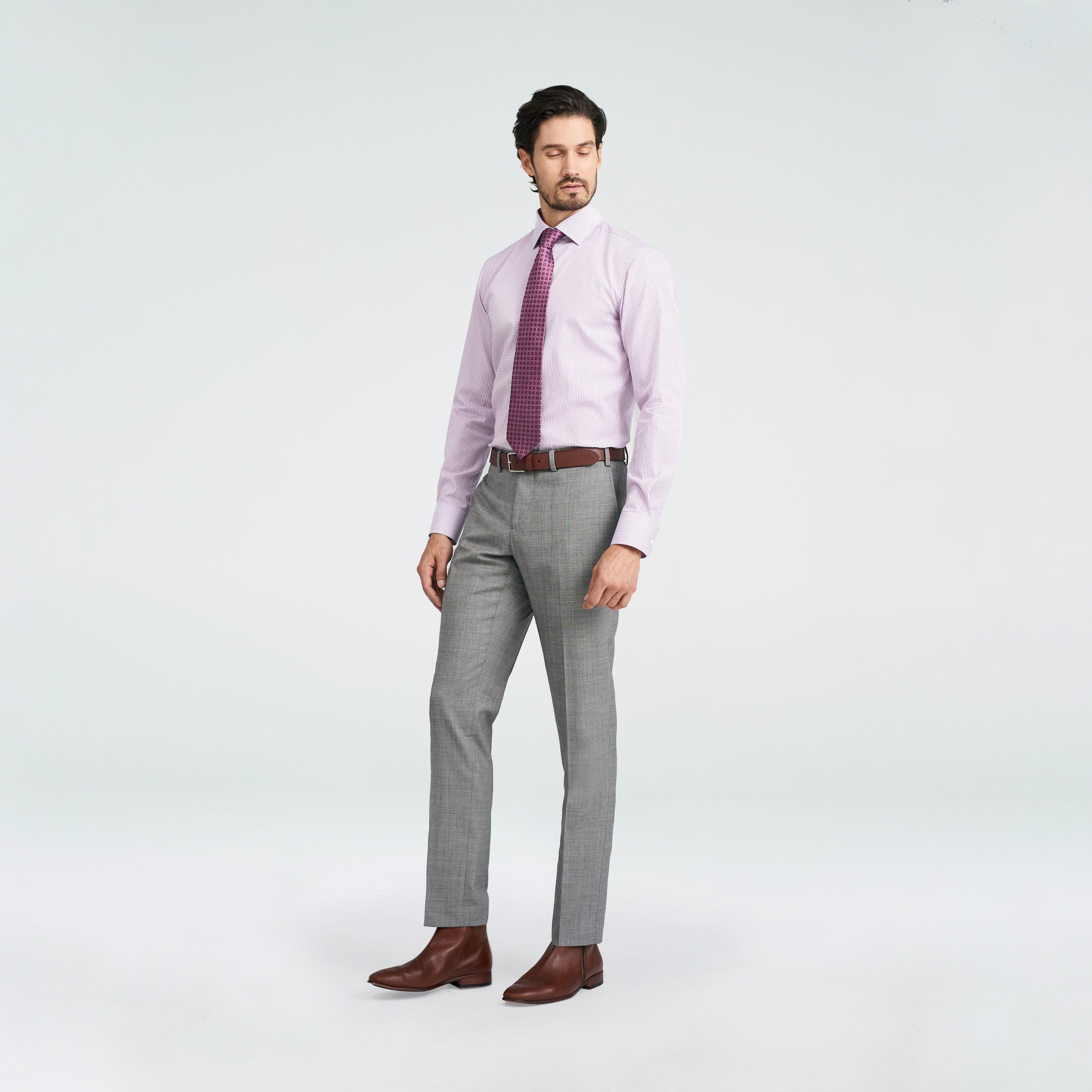Hayle Sharkskin Light Gray Pants 1 Hayle Sharkskin Light Gray Pants