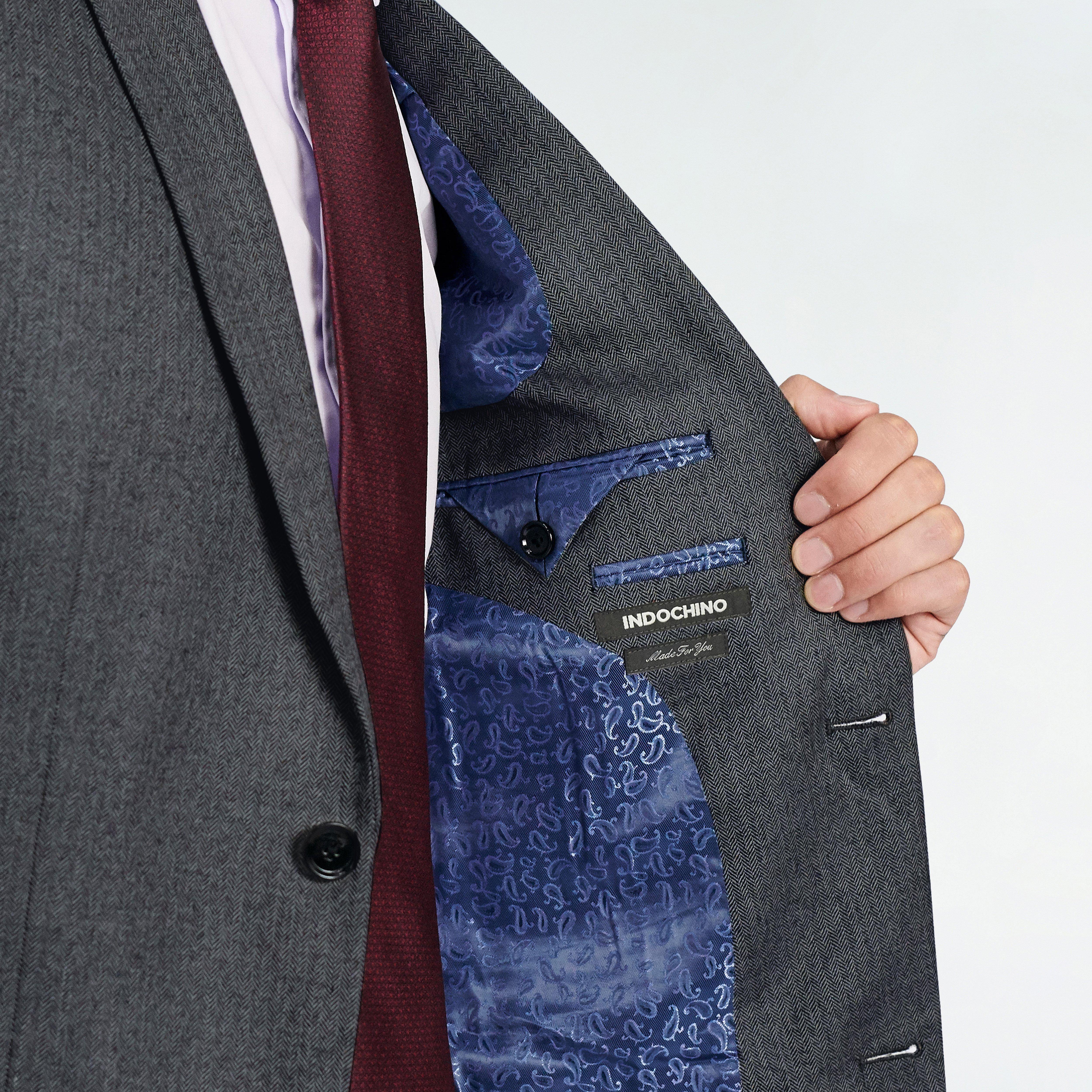 Prescot Herringbone Charcoal Blazer