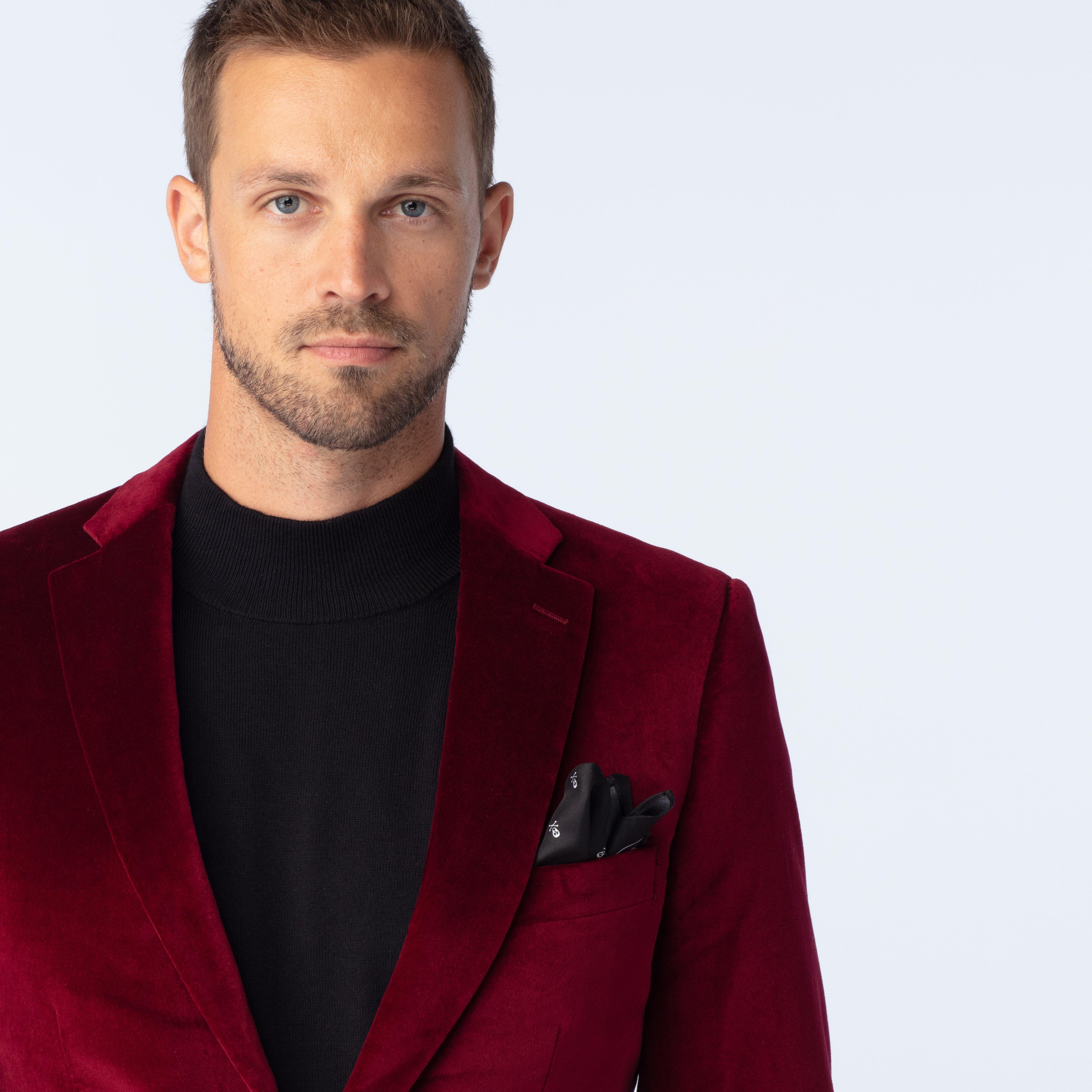 Harford Velvet Burgundy Blazer