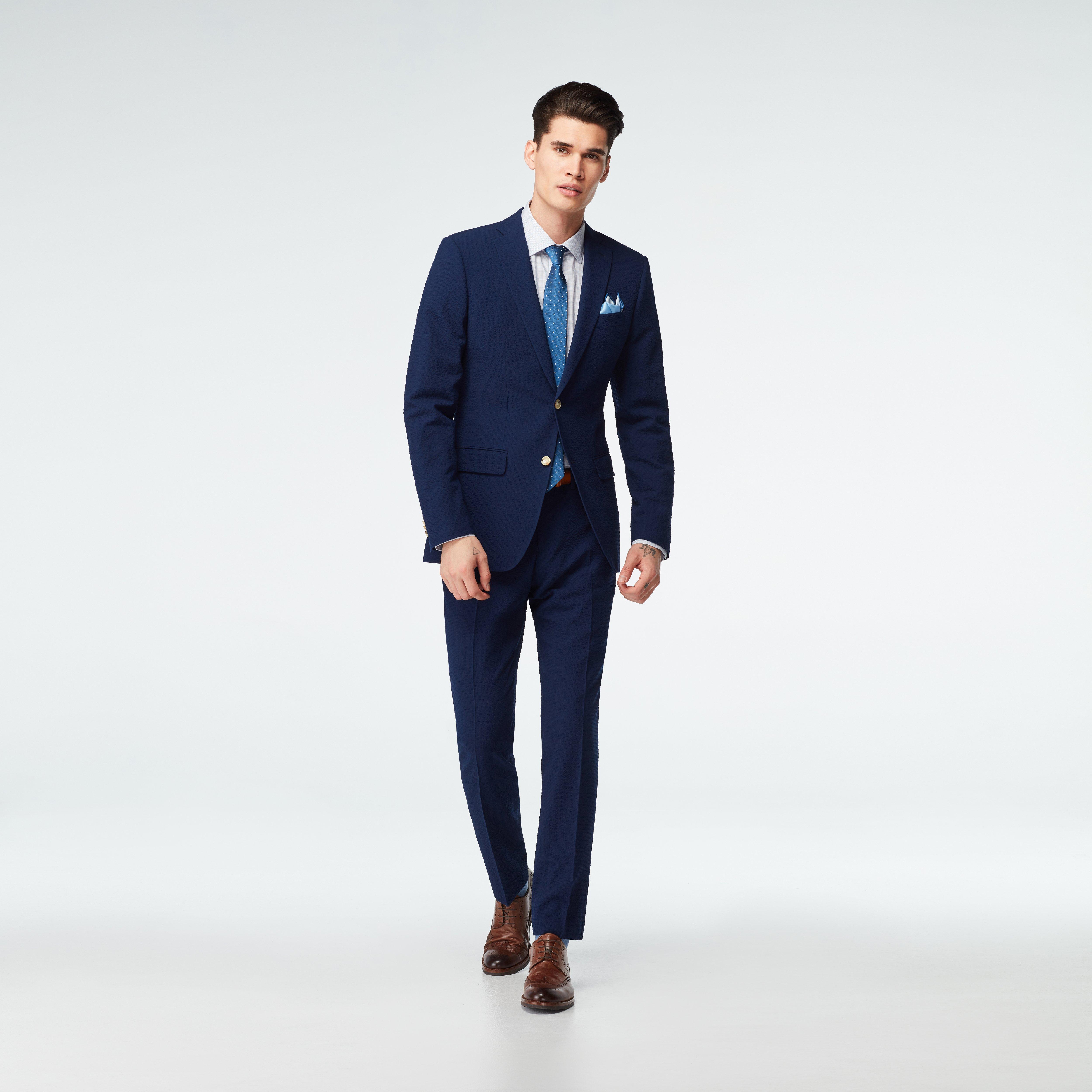 Stapleford Seersucker Navy Suit