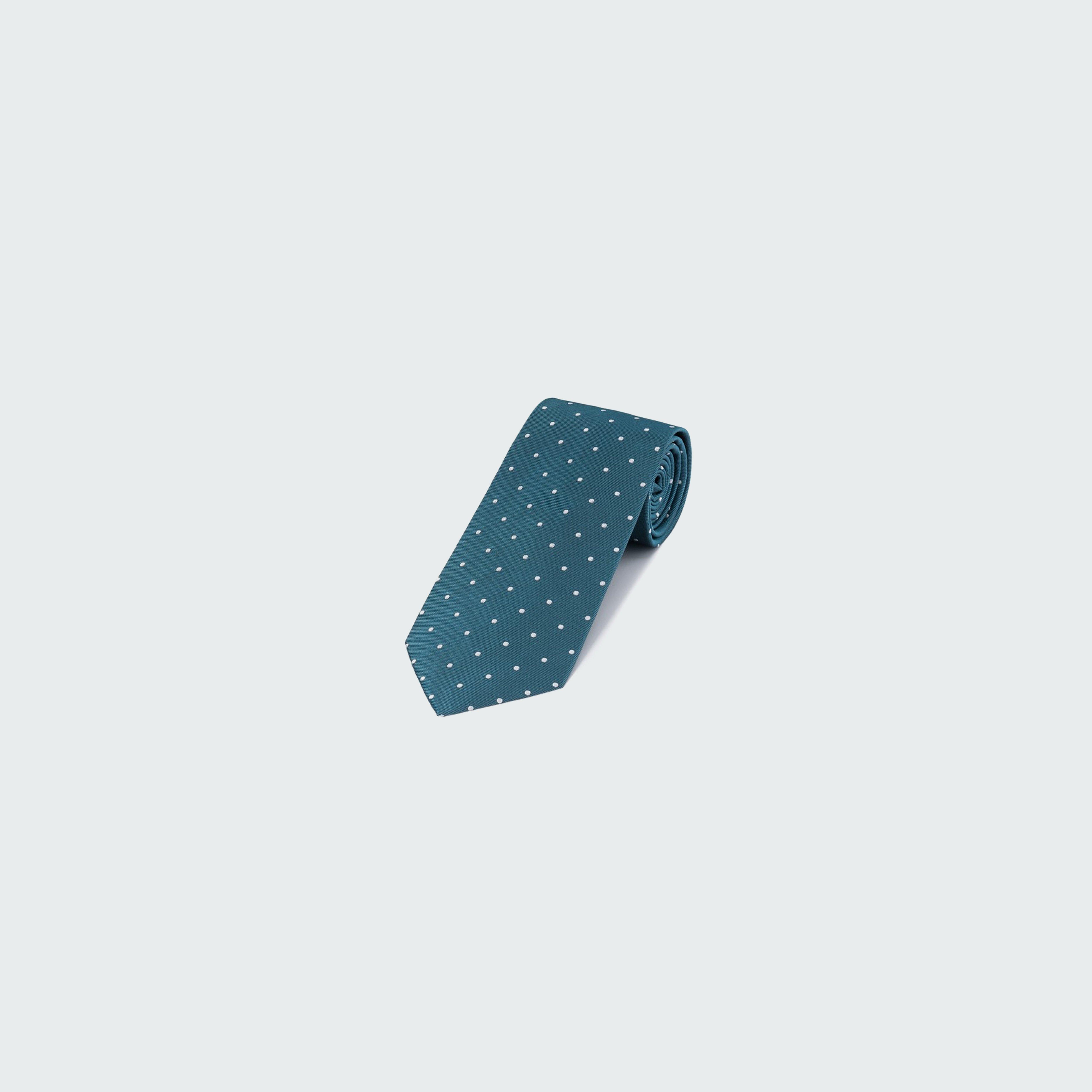 Teal Pindot Tie