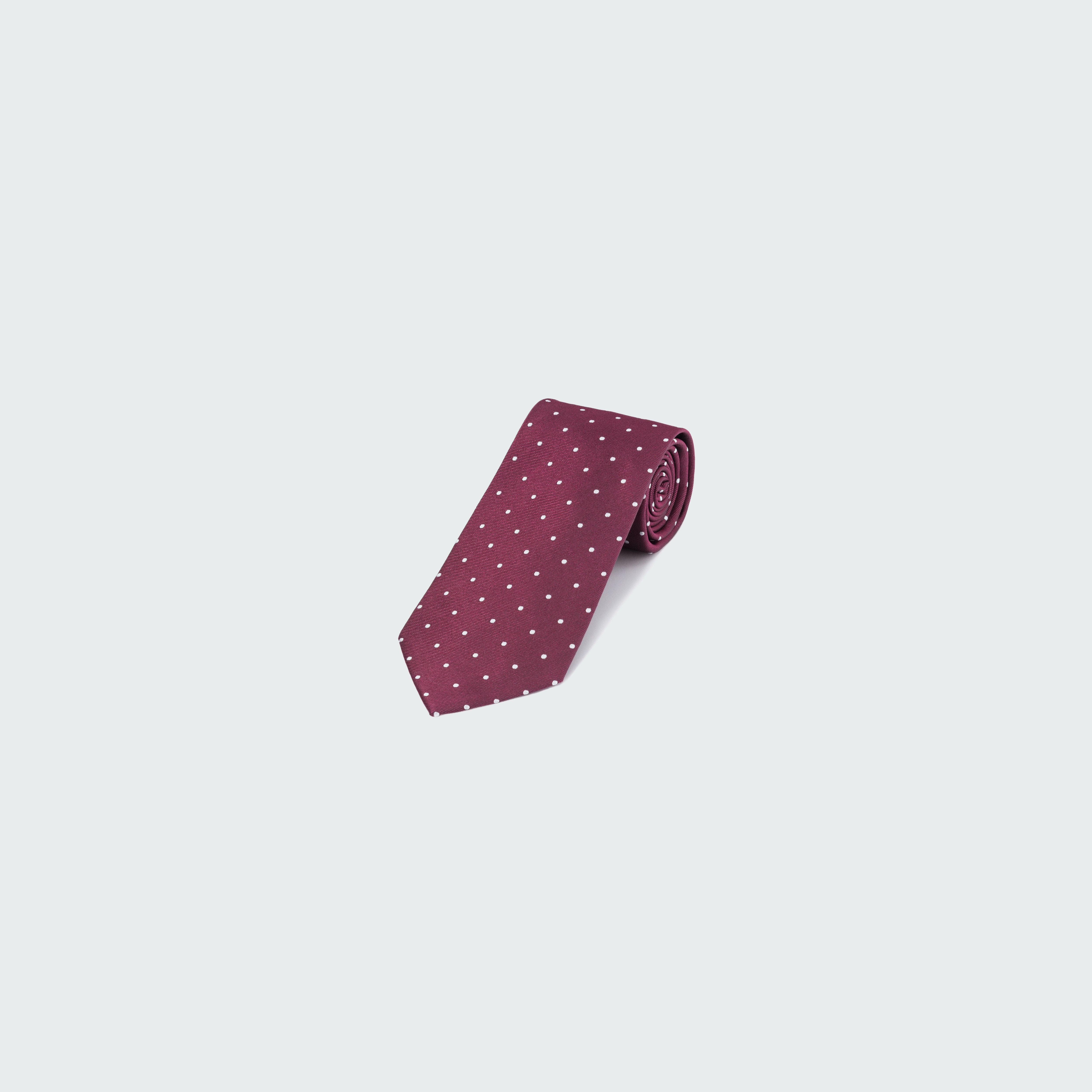 Burgundy Pindot Tie