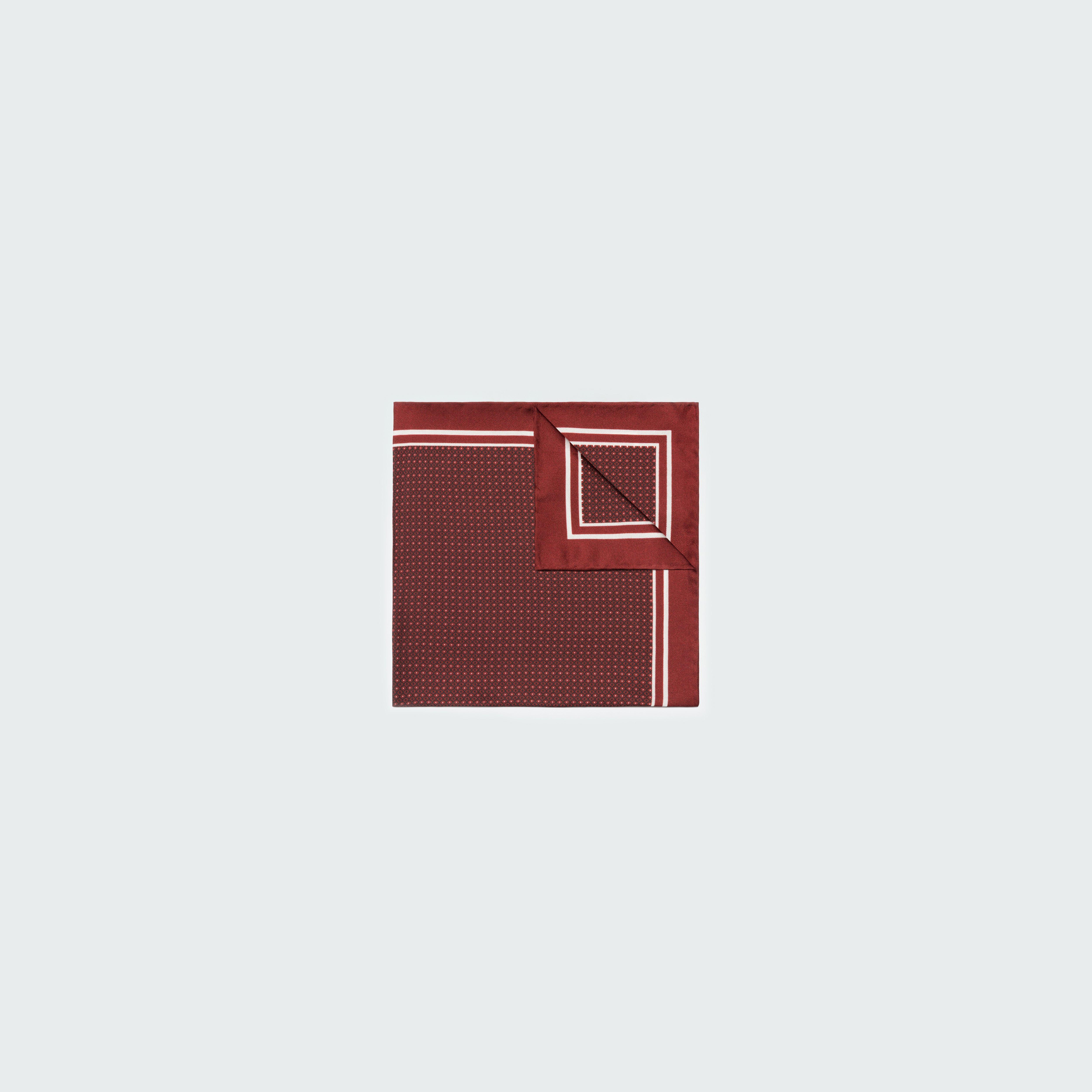 Maroon Frame Dot Pocket Square 2 Maroon Frame Dot Pocket Square