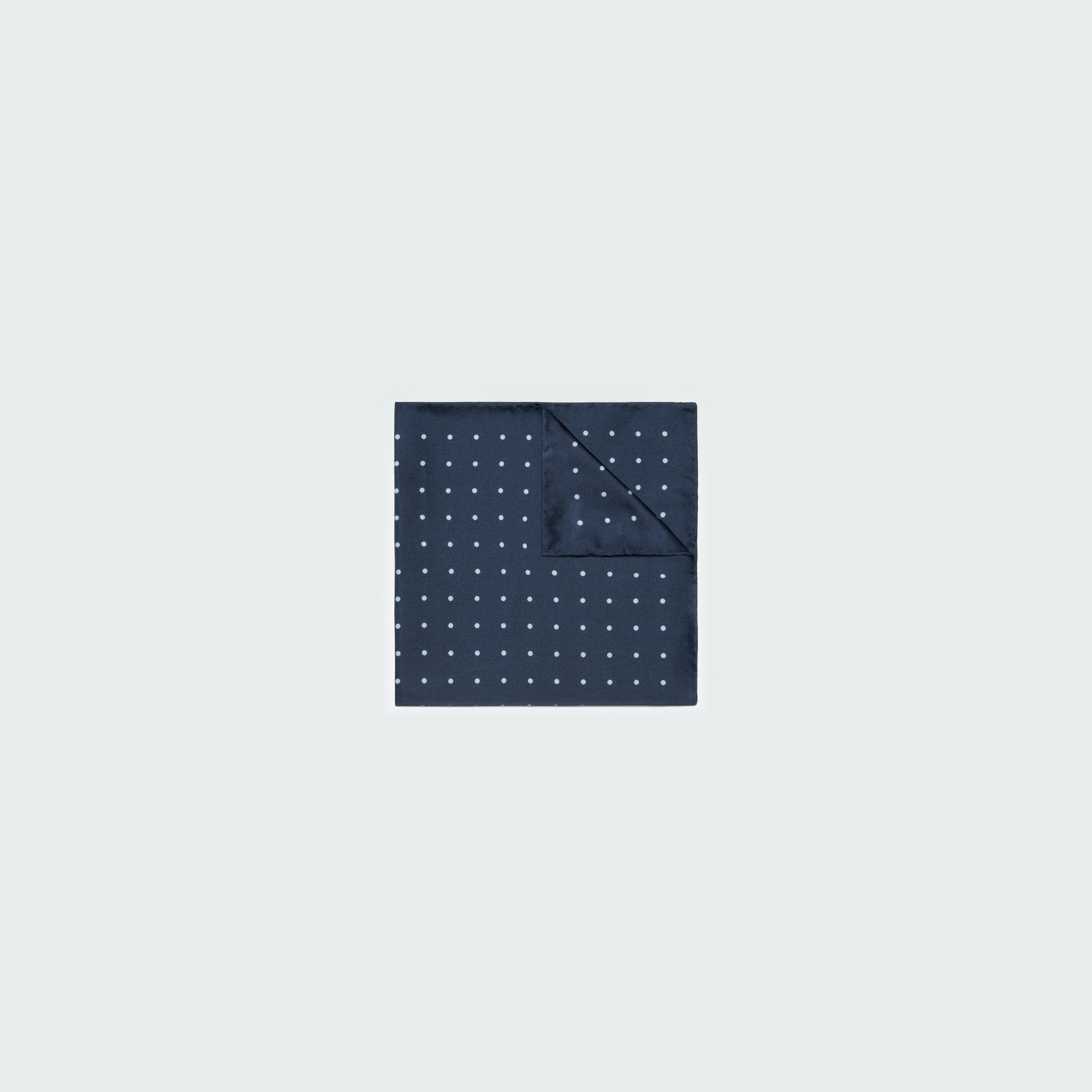 Blue Polka Dot Pocket Square