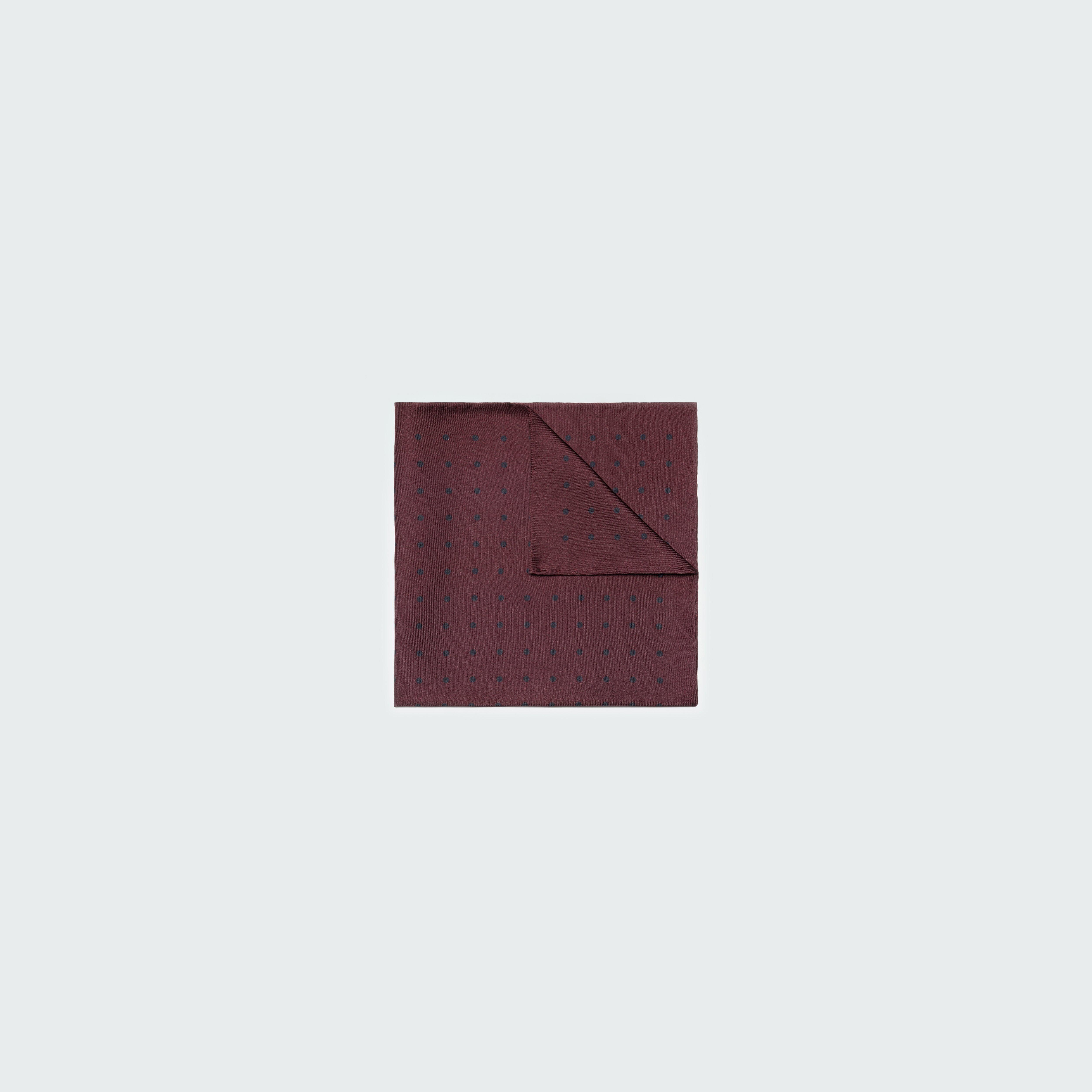 Burgundy Polka Dot Pocket Square