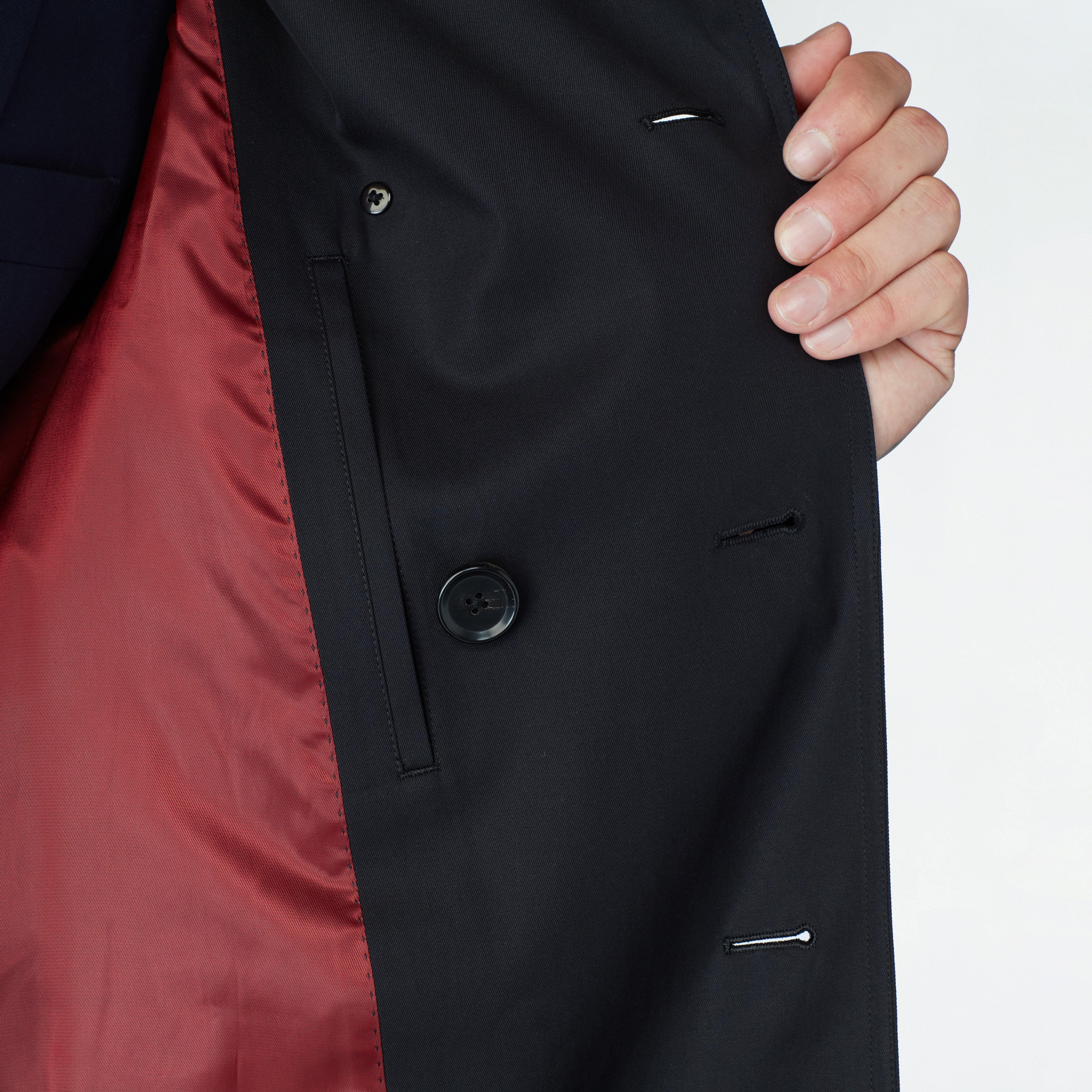 Highcliffe Black Hooded Mac Coat