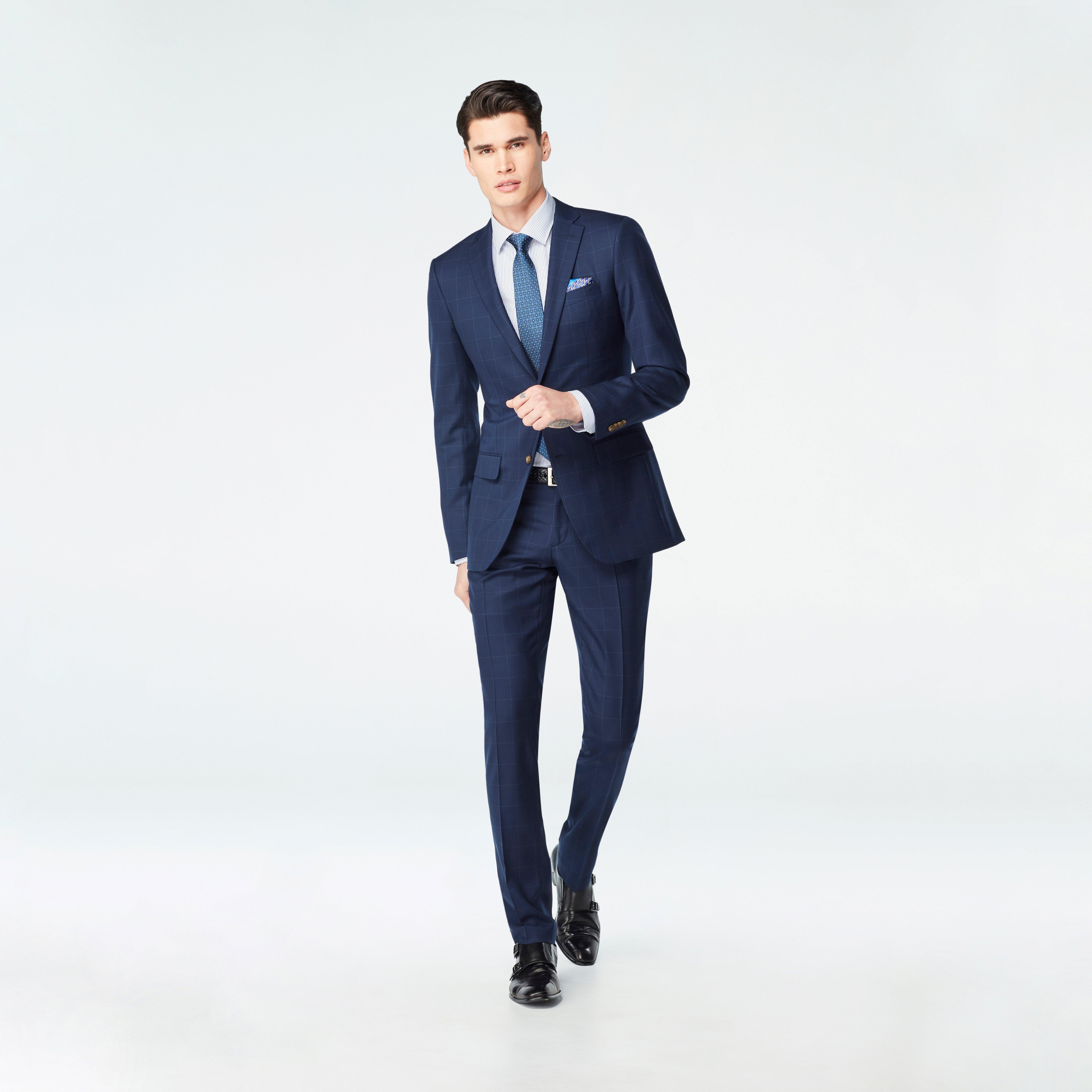 Harrogate Windowpane Navy Blazer 1 Harrogate Windowpane Navy Blazer