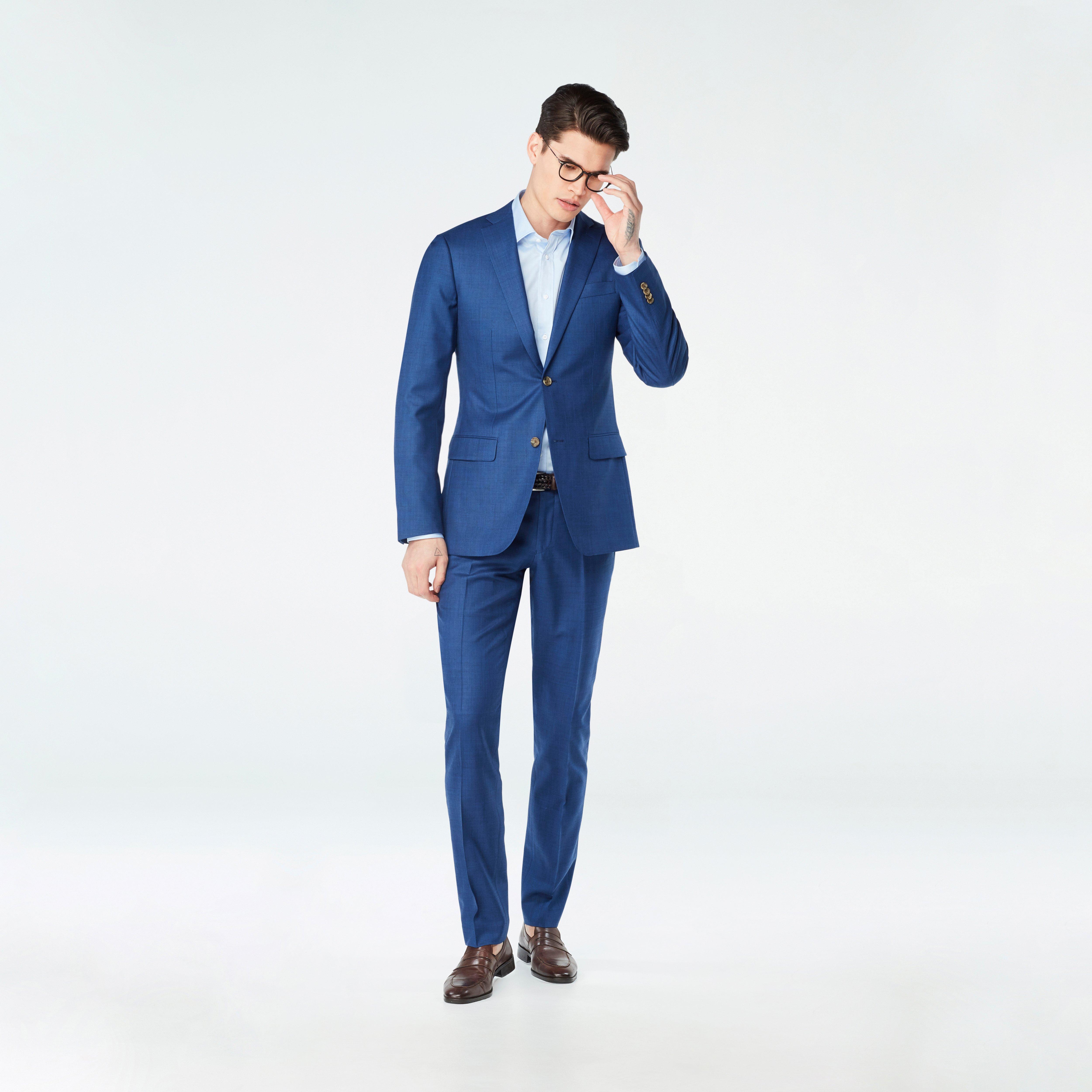 Hayle Sharkskin Blue Blazer 1 Hayle Sharkskin Blue Blazer