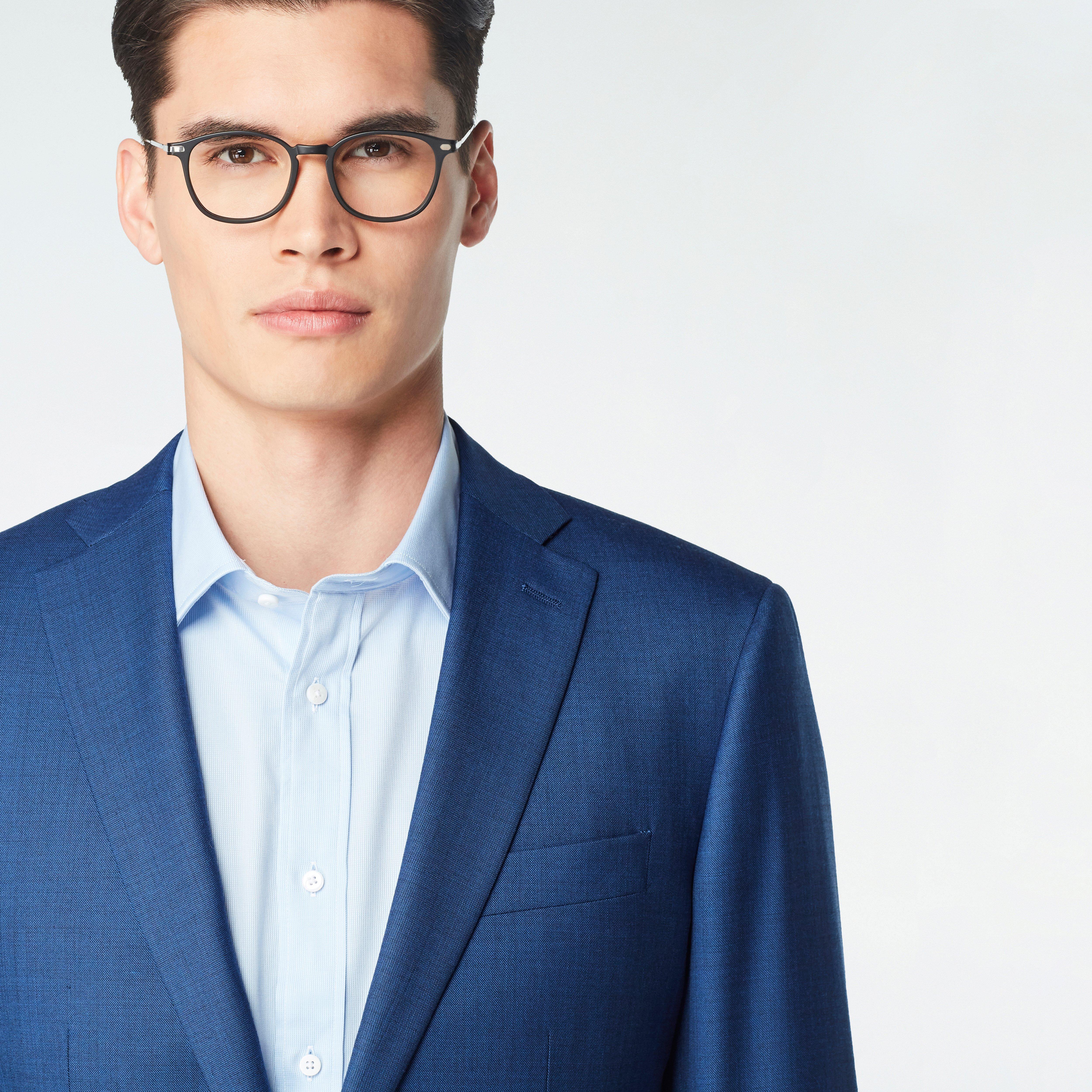 Hayle Sharkskin Blue Blazer 4 Hayle Sharkskin Blue Blazer