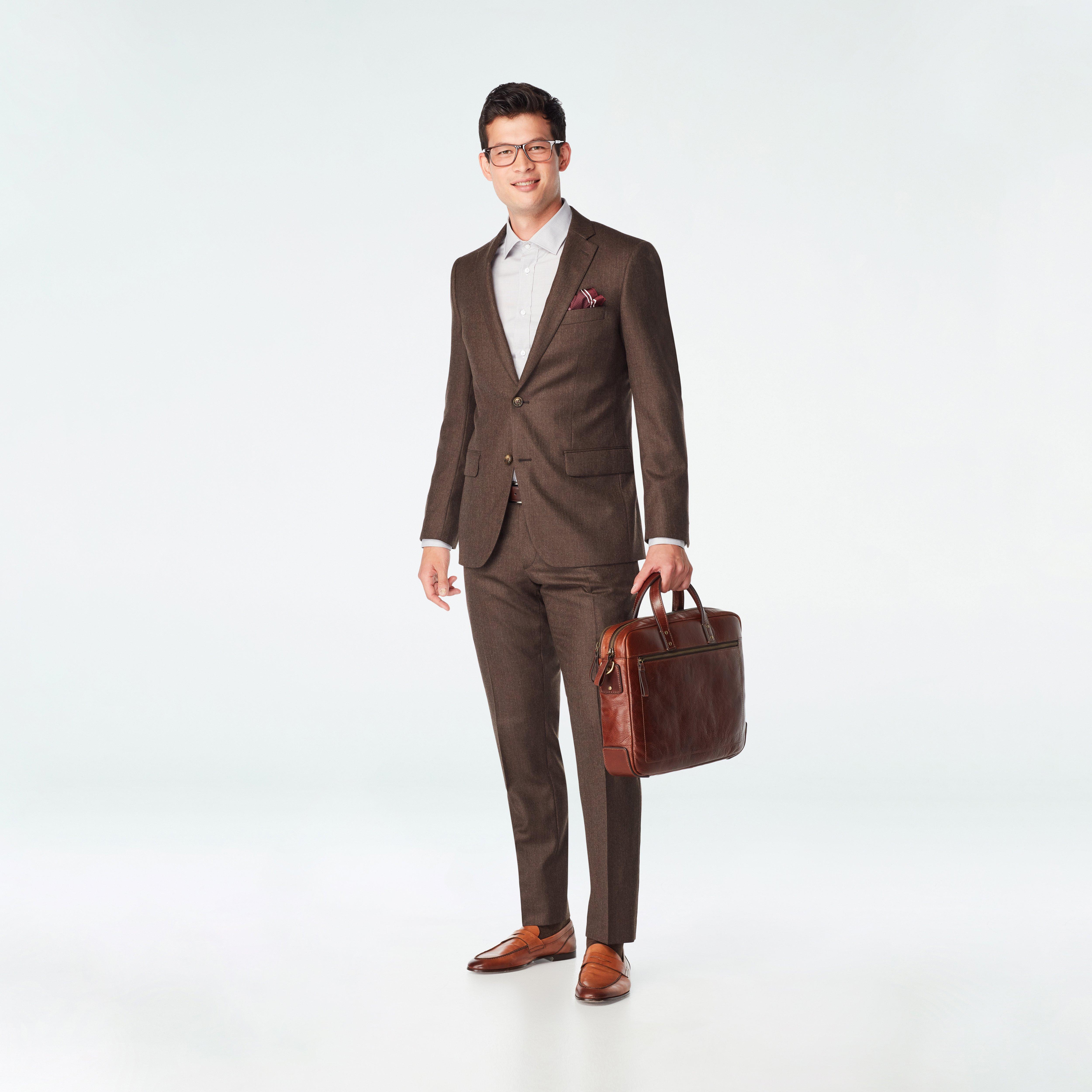 Prescot Herringbone Dark Brown Suit 1 Prescot Herringbone Dark Brown Suit