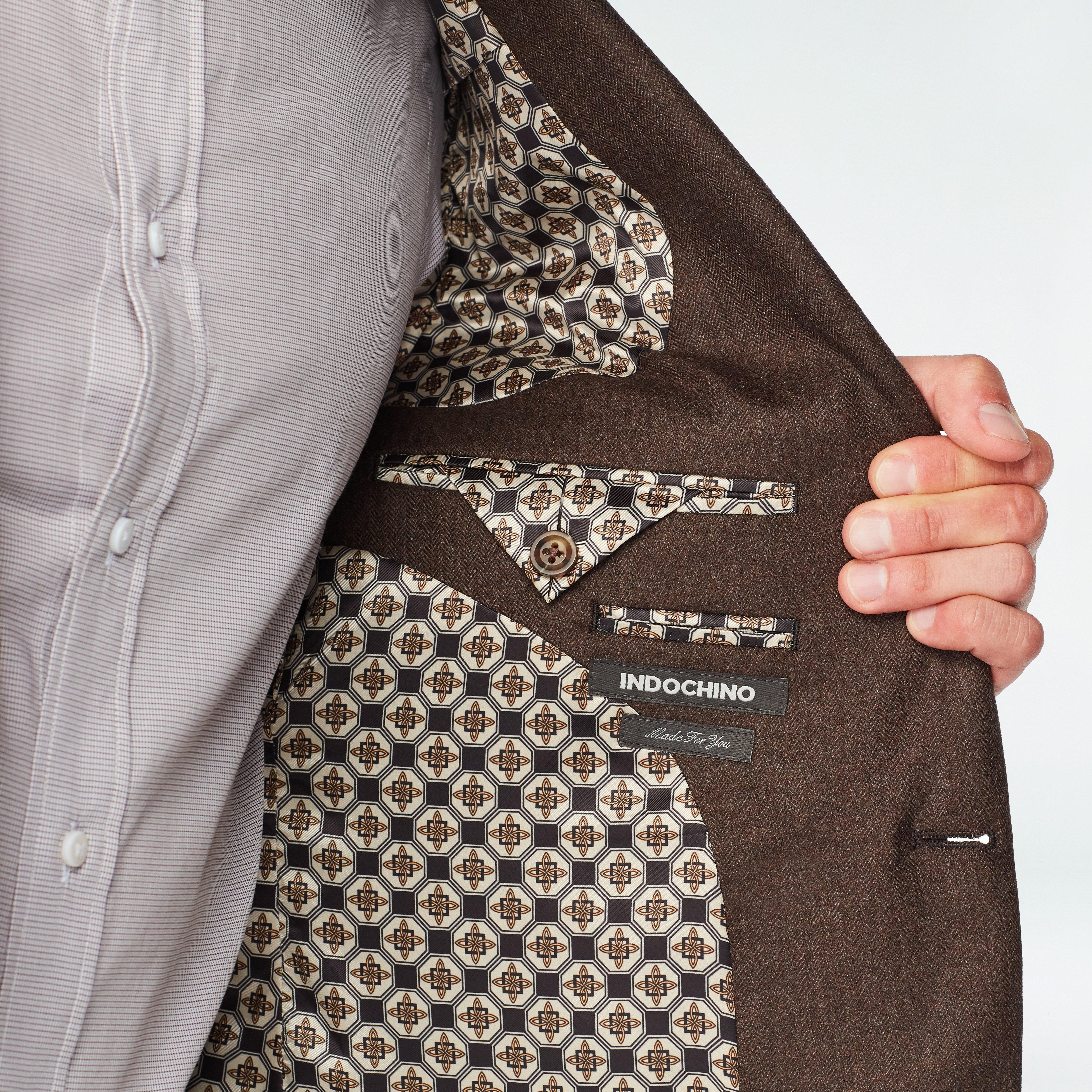 Prescot Herringbone Dark Brown Suit 5 Prescot Herringbone Dark Brown Suit