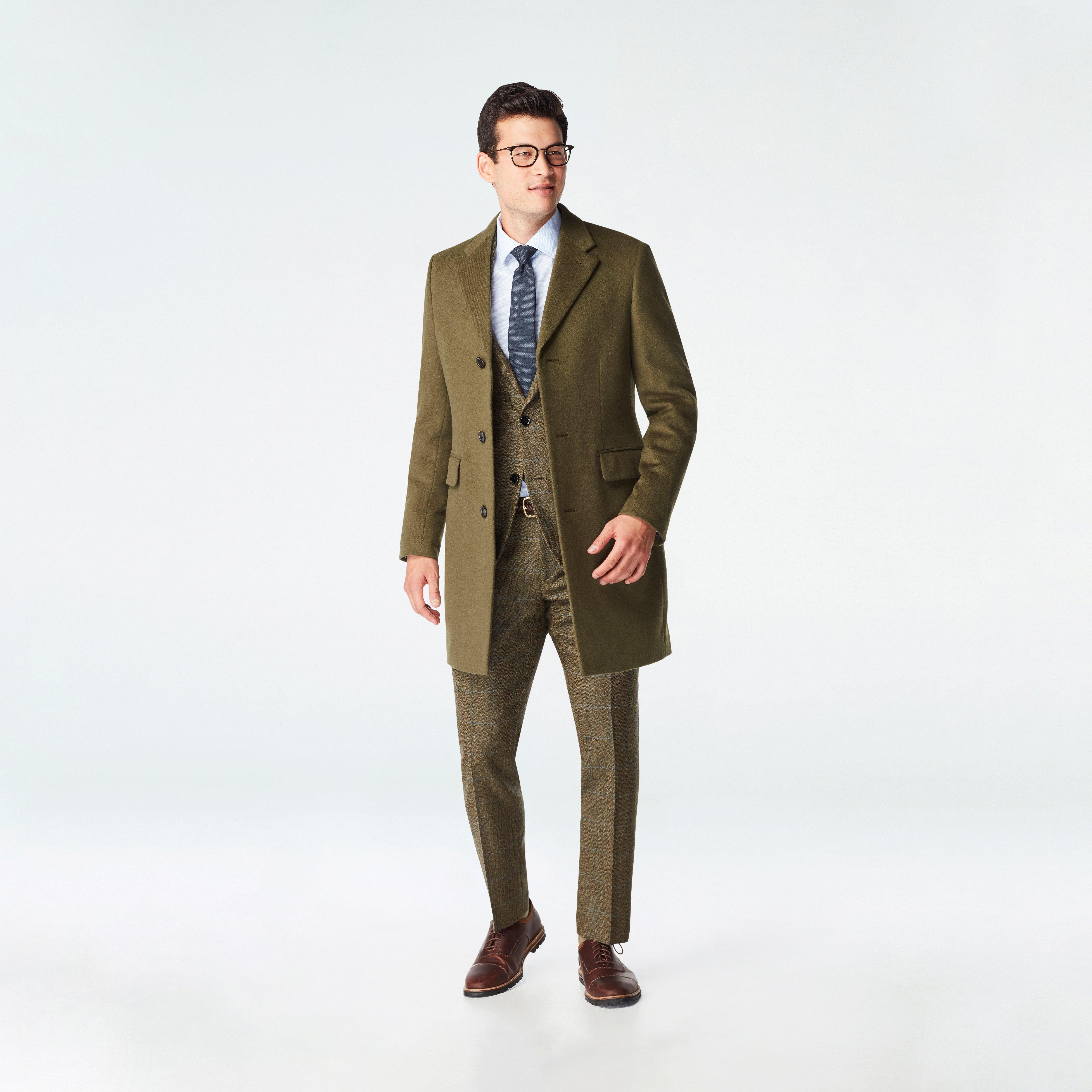 Heartford Olive Quilted Overcoat
