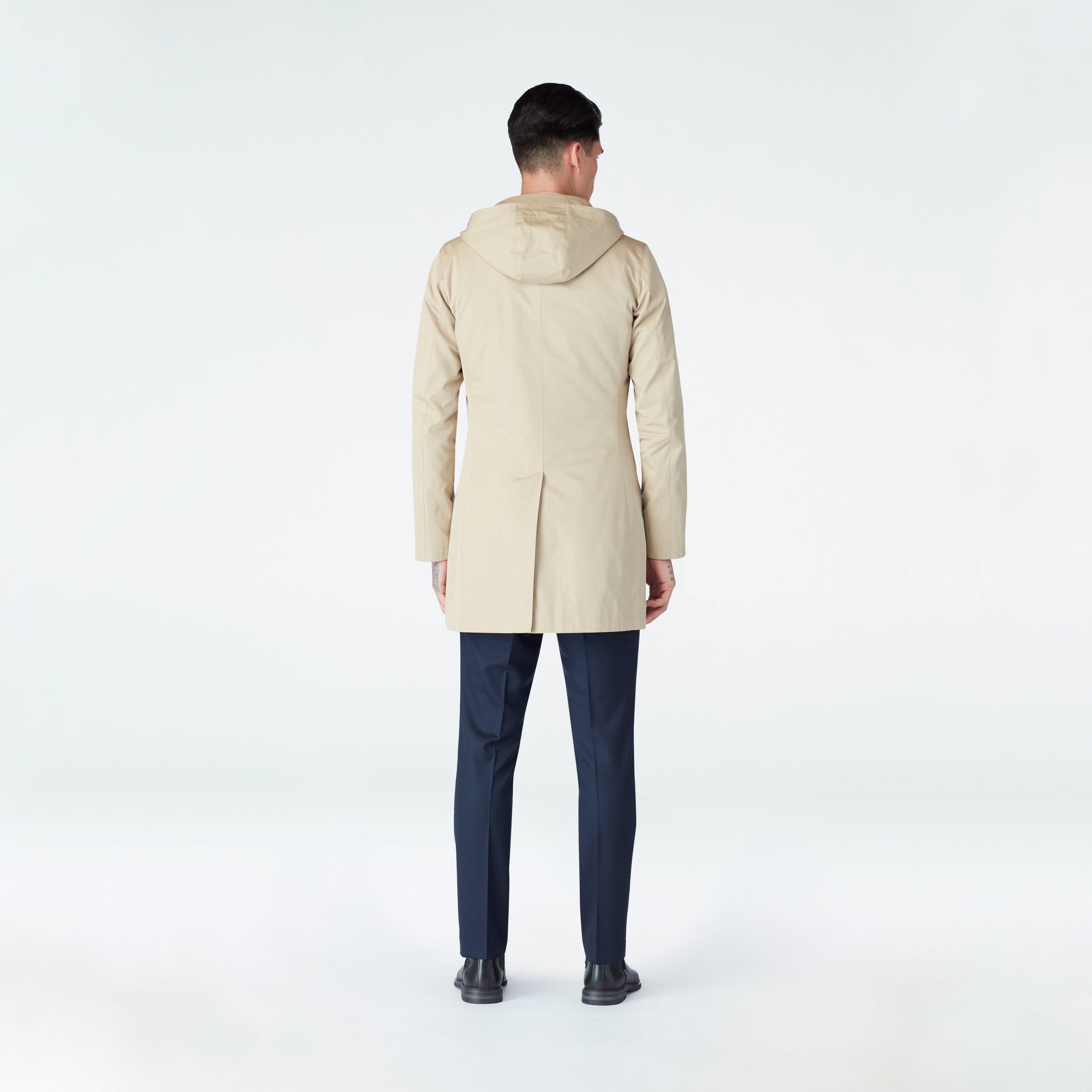 Highcliffe Khaki Hooded Mac Coat with Detachable Lining