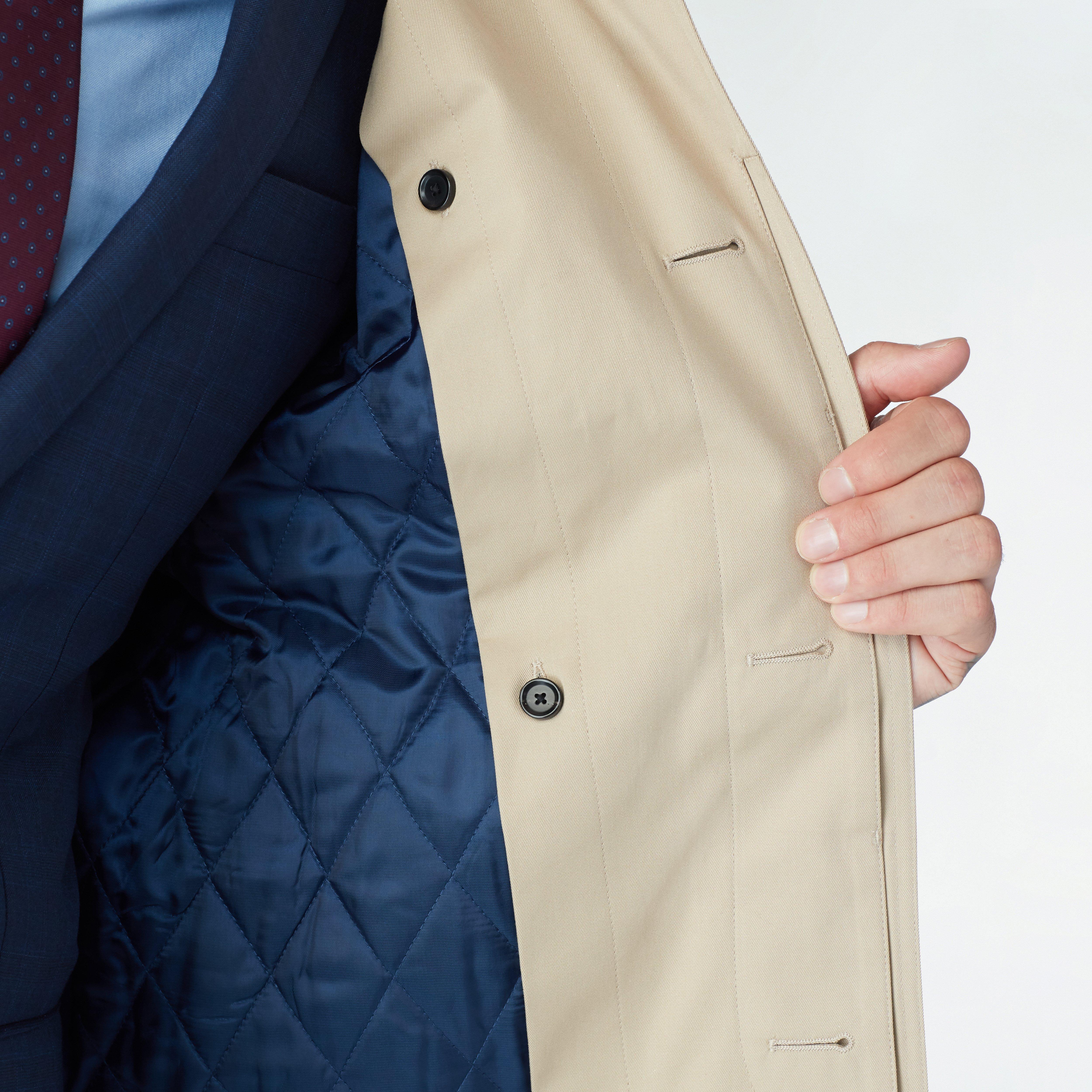 Highcliffe Khaki Hooded Mac Coat with Detachable Lining
