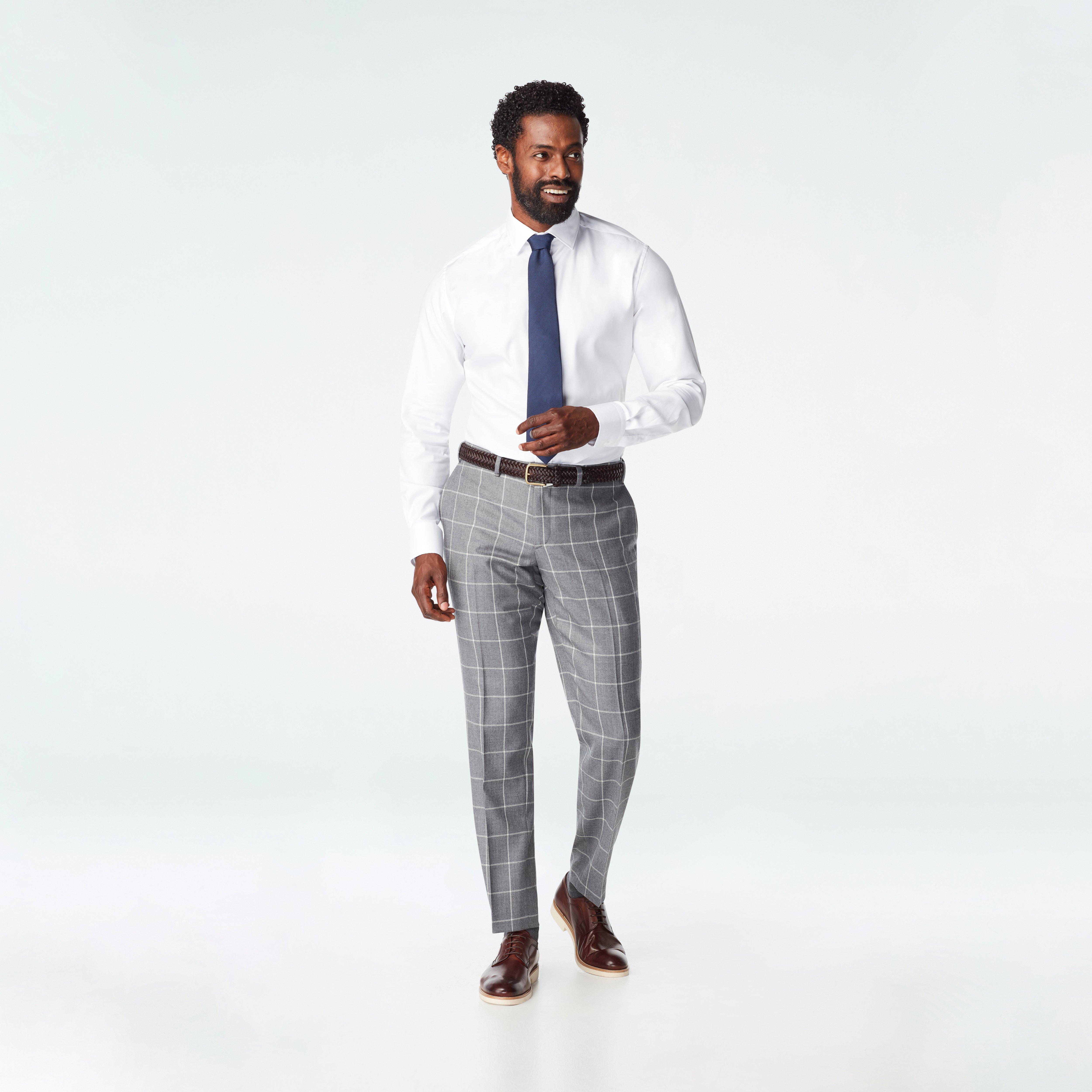 Durham Windowpane Gray White Pants