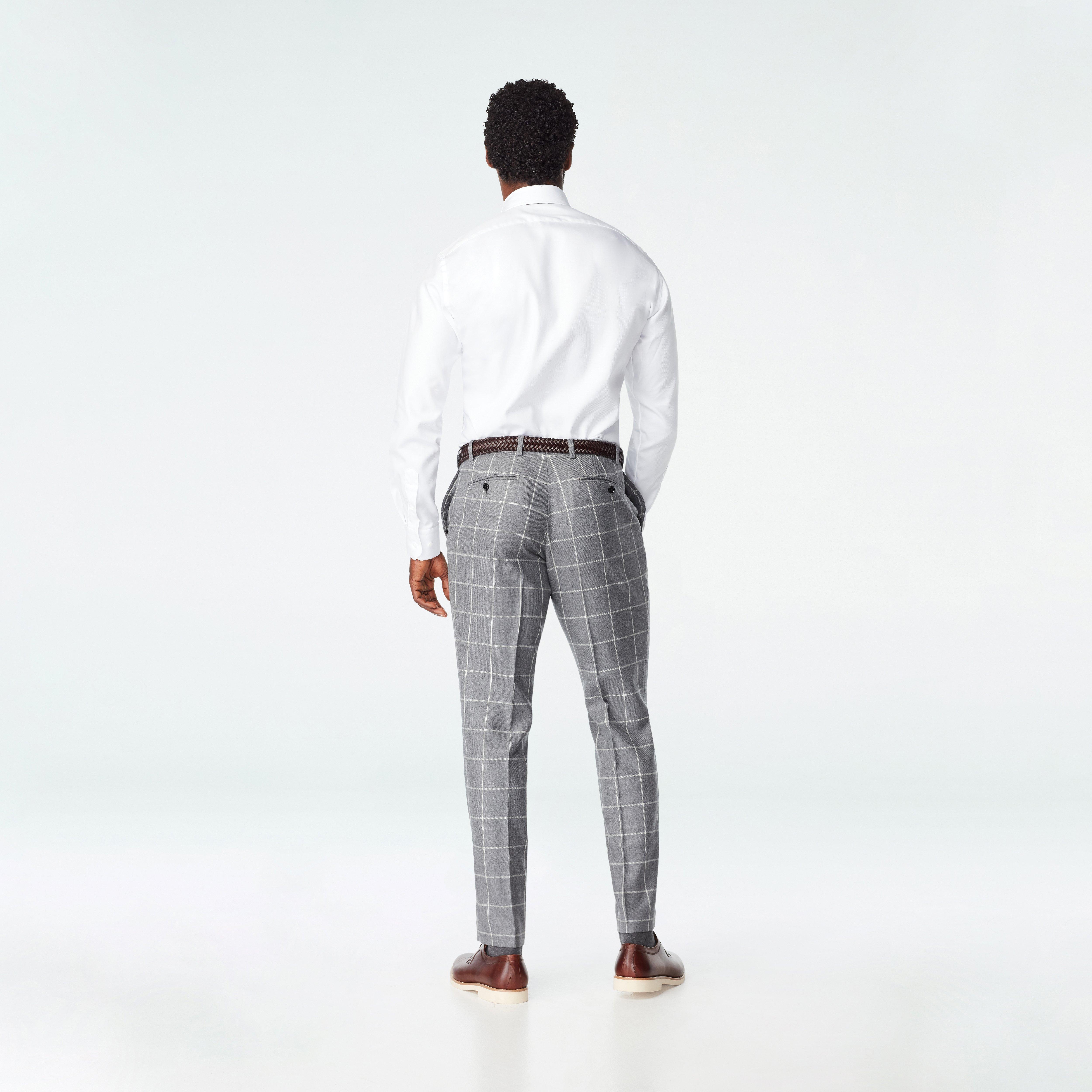 Durham Windowpane Gray White Pants