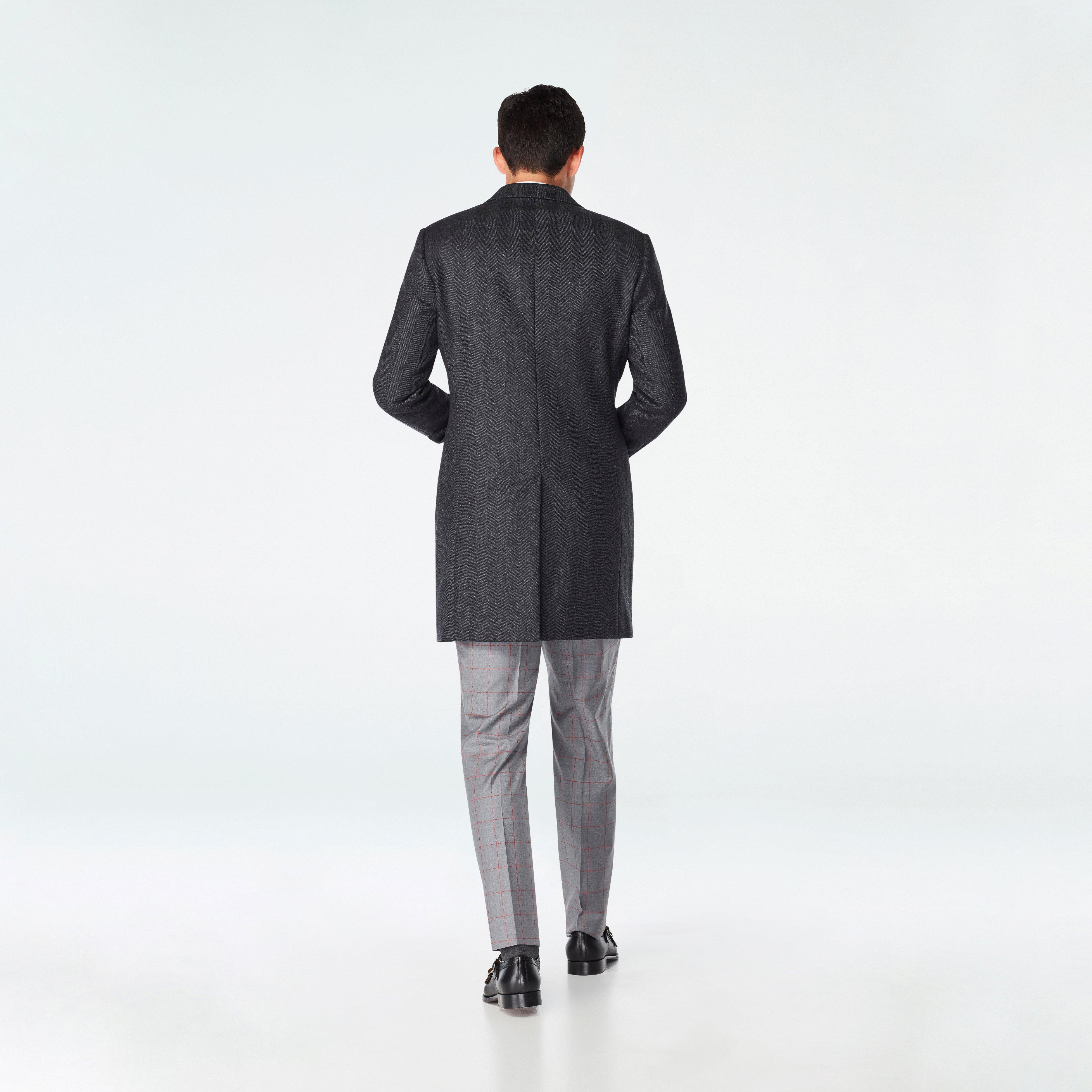 Heartford Herringbone Gray Overcoat