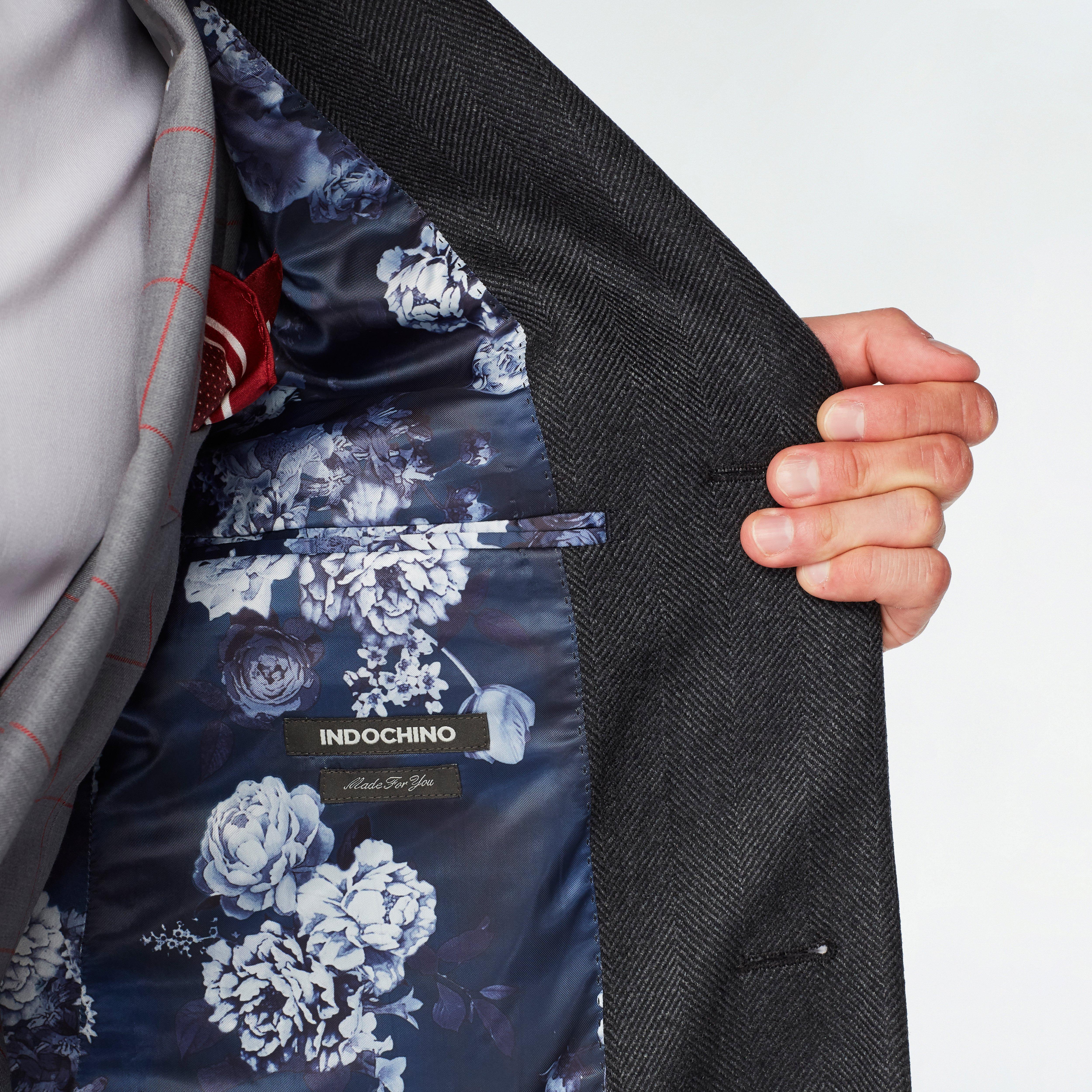 Heartford Herringbone Gray Overcoat