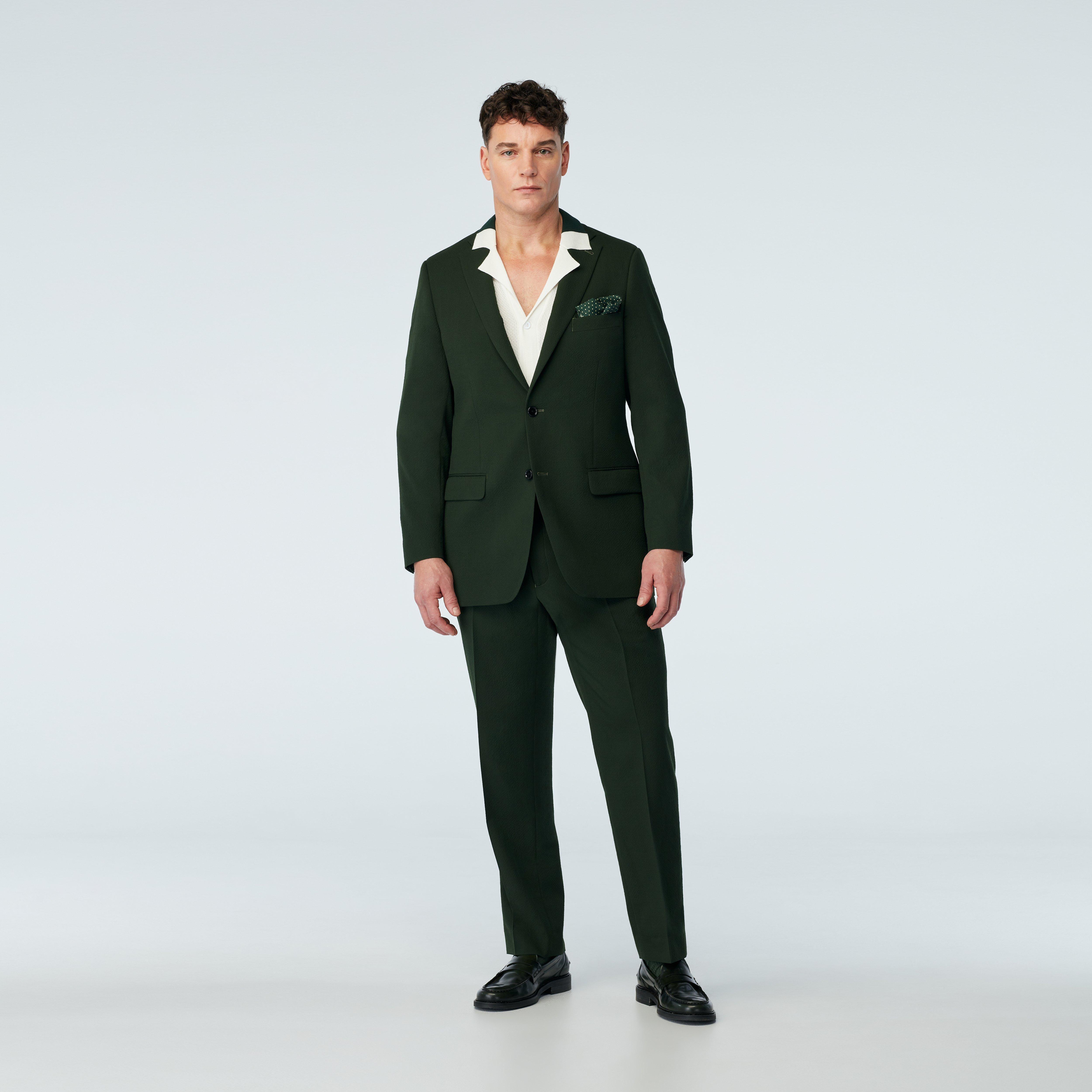 Stapleford Seersucker Olive Suit