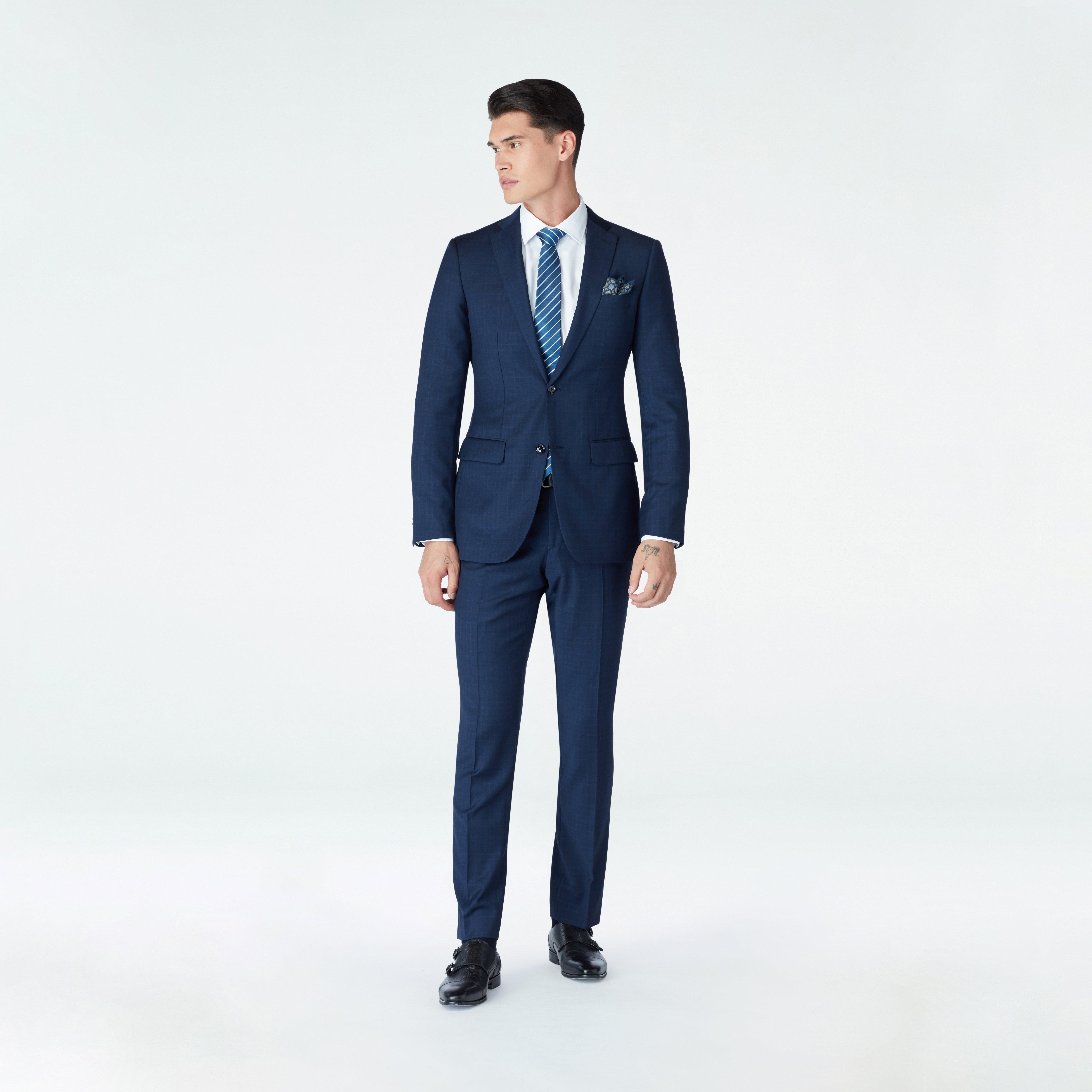Harrogate Glen Check Midnight Blue Suit 1 Harrogate Glen Check Midnight Blue Suit
