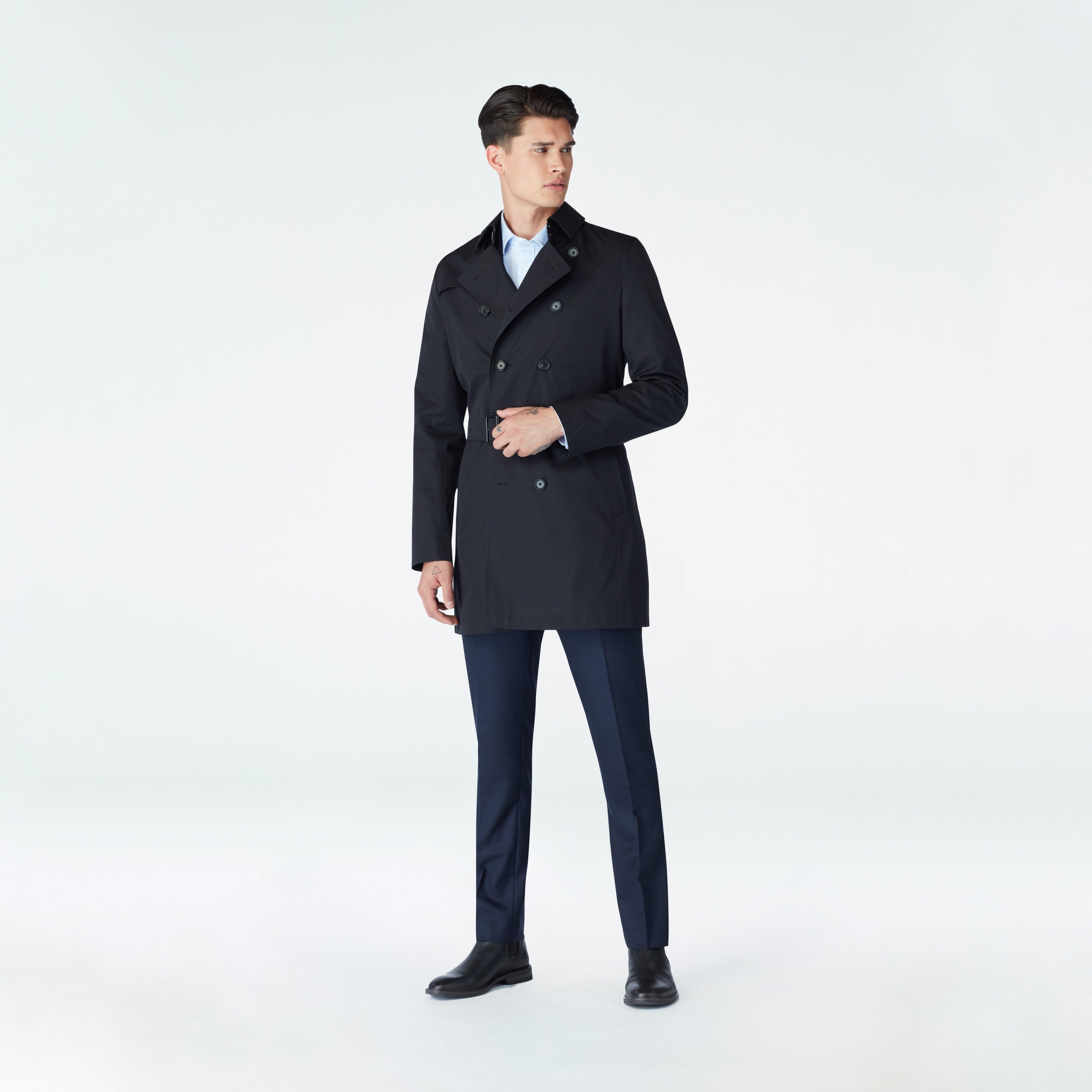 Heywood Black Trench Coat with Detachable Lining 1 Heywood Black Trench Coat with Detachable Lining