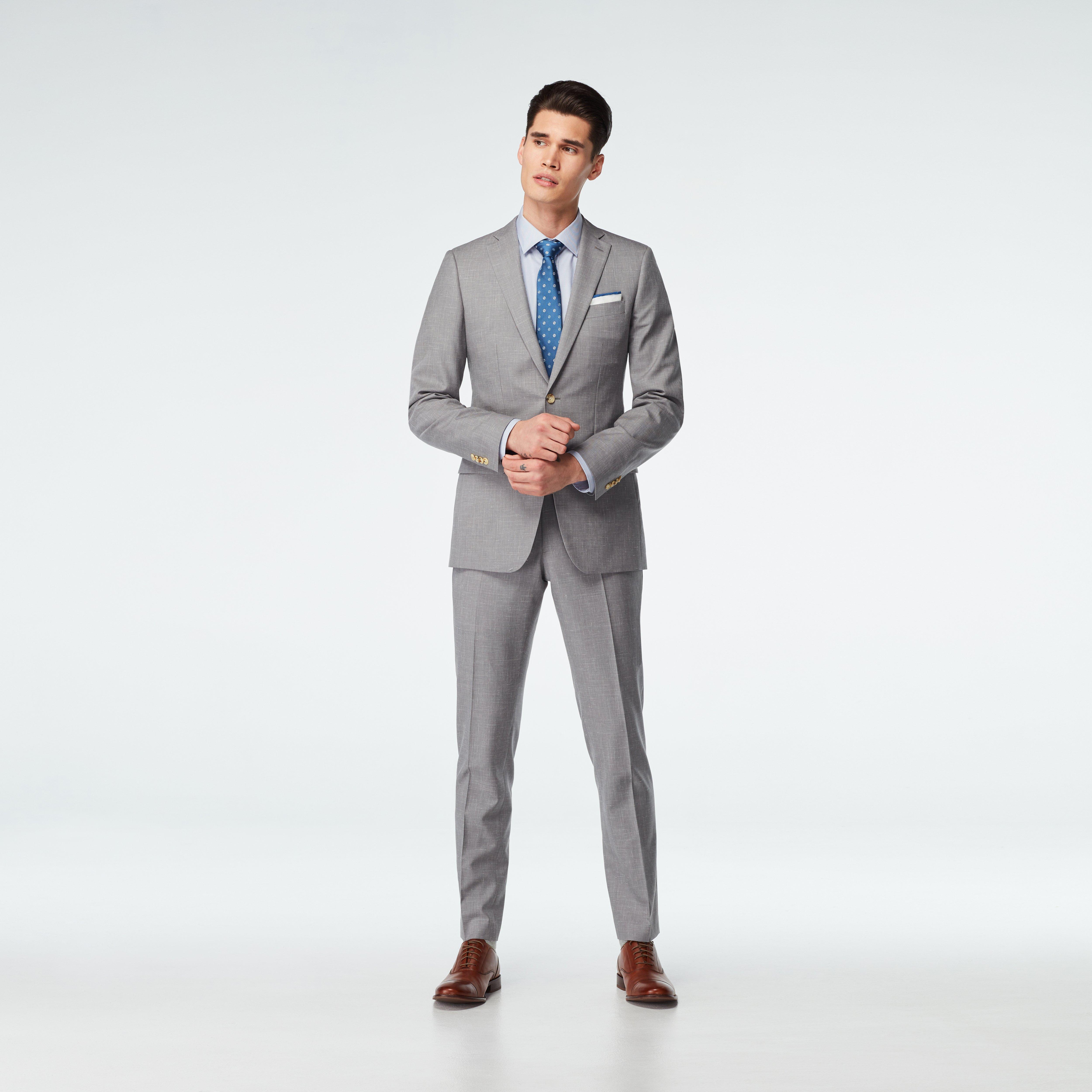 Stockport Wool Linen Light Gray Suit