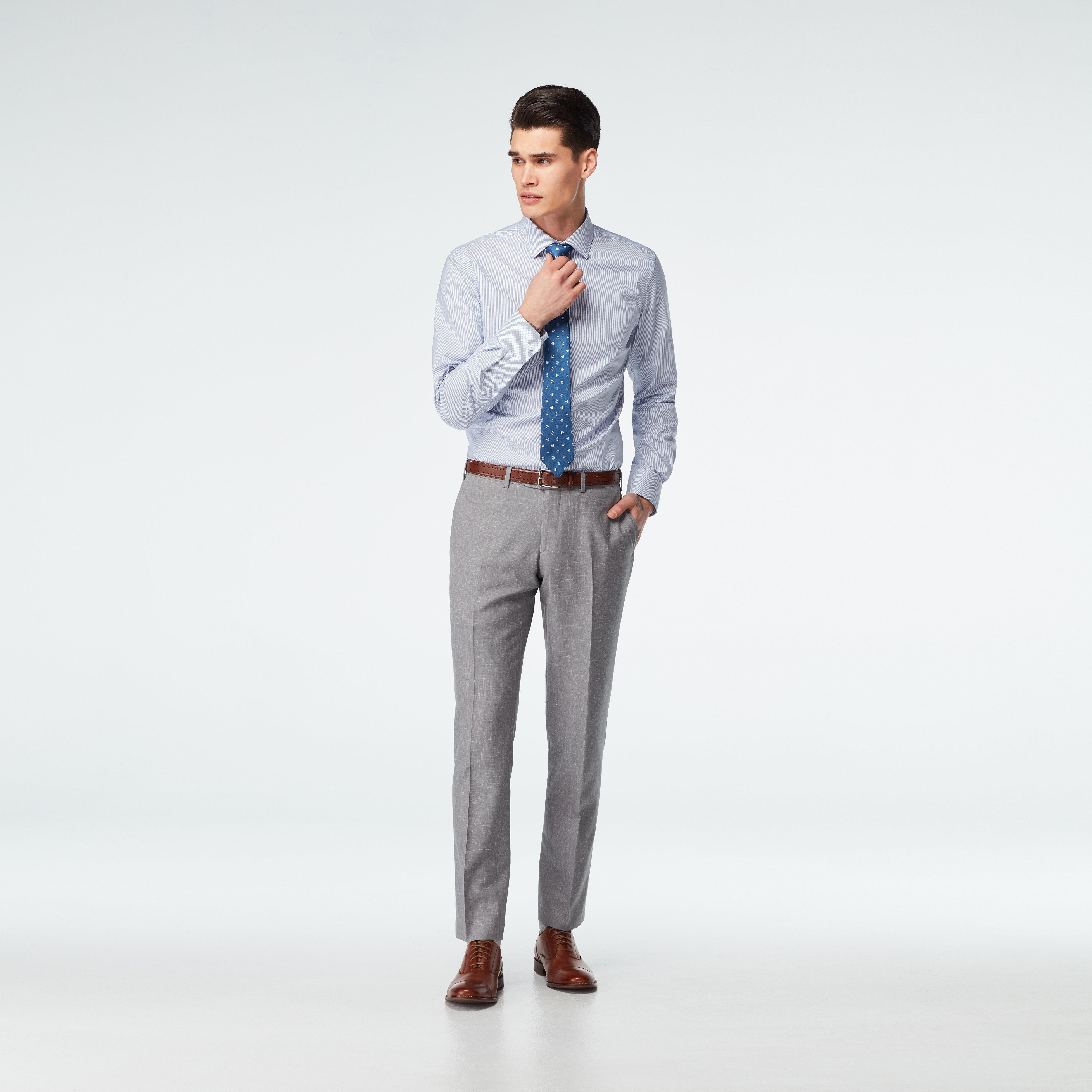 Stockport Wool Linen Light Gray Suit