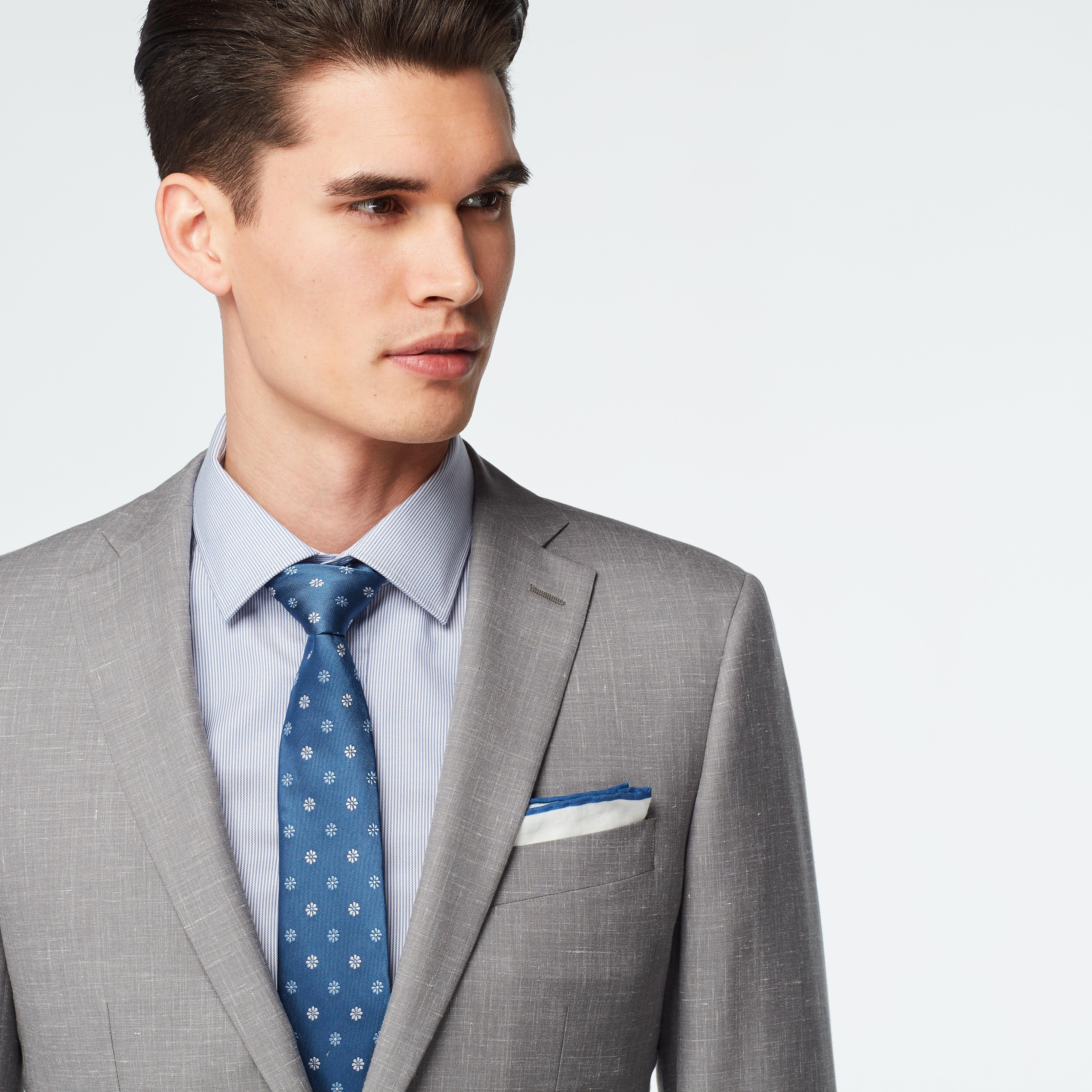 Stockport Wool Linen Light Gray Suit