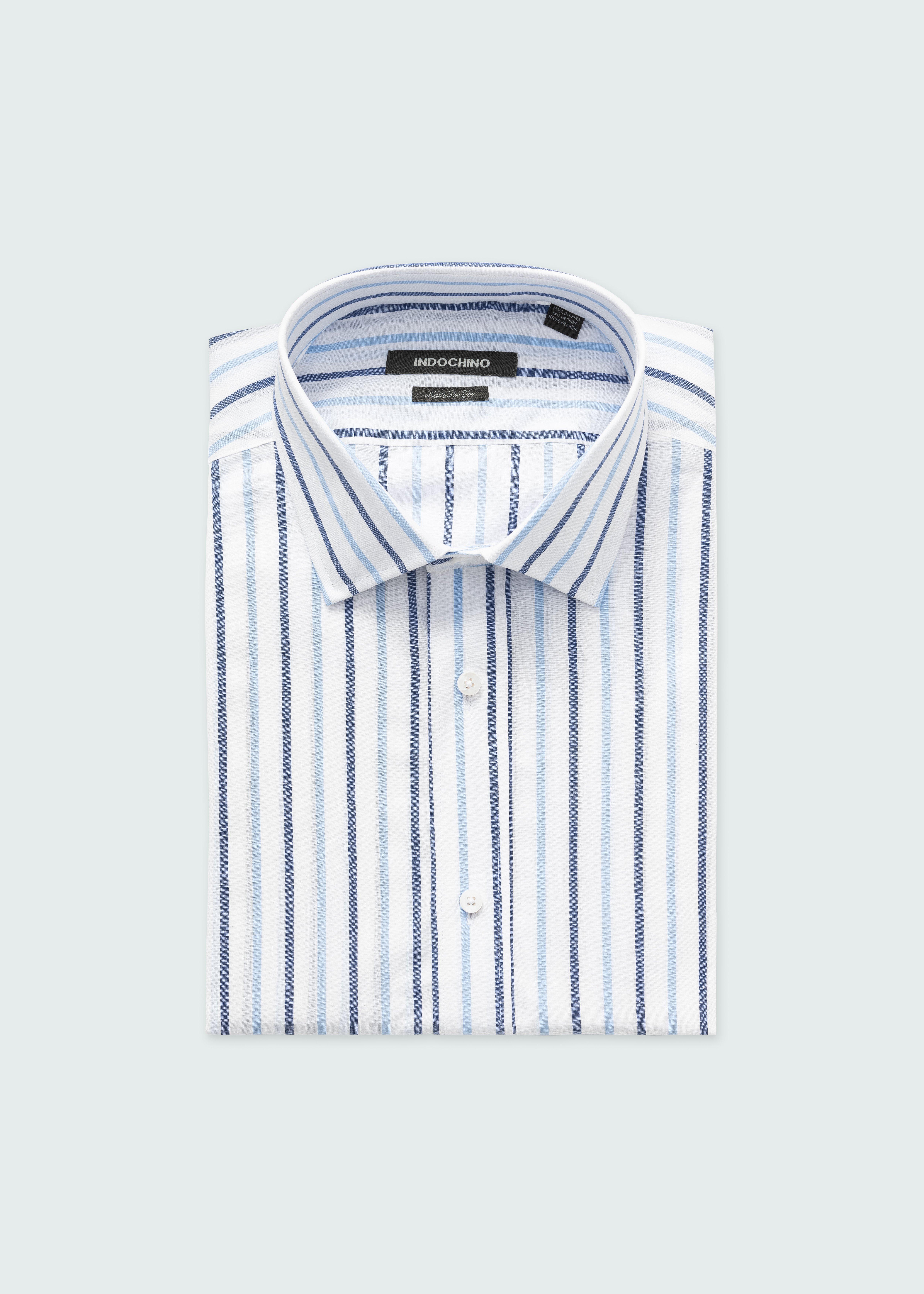 Stroud Stripe Navy Light Blue Shirt