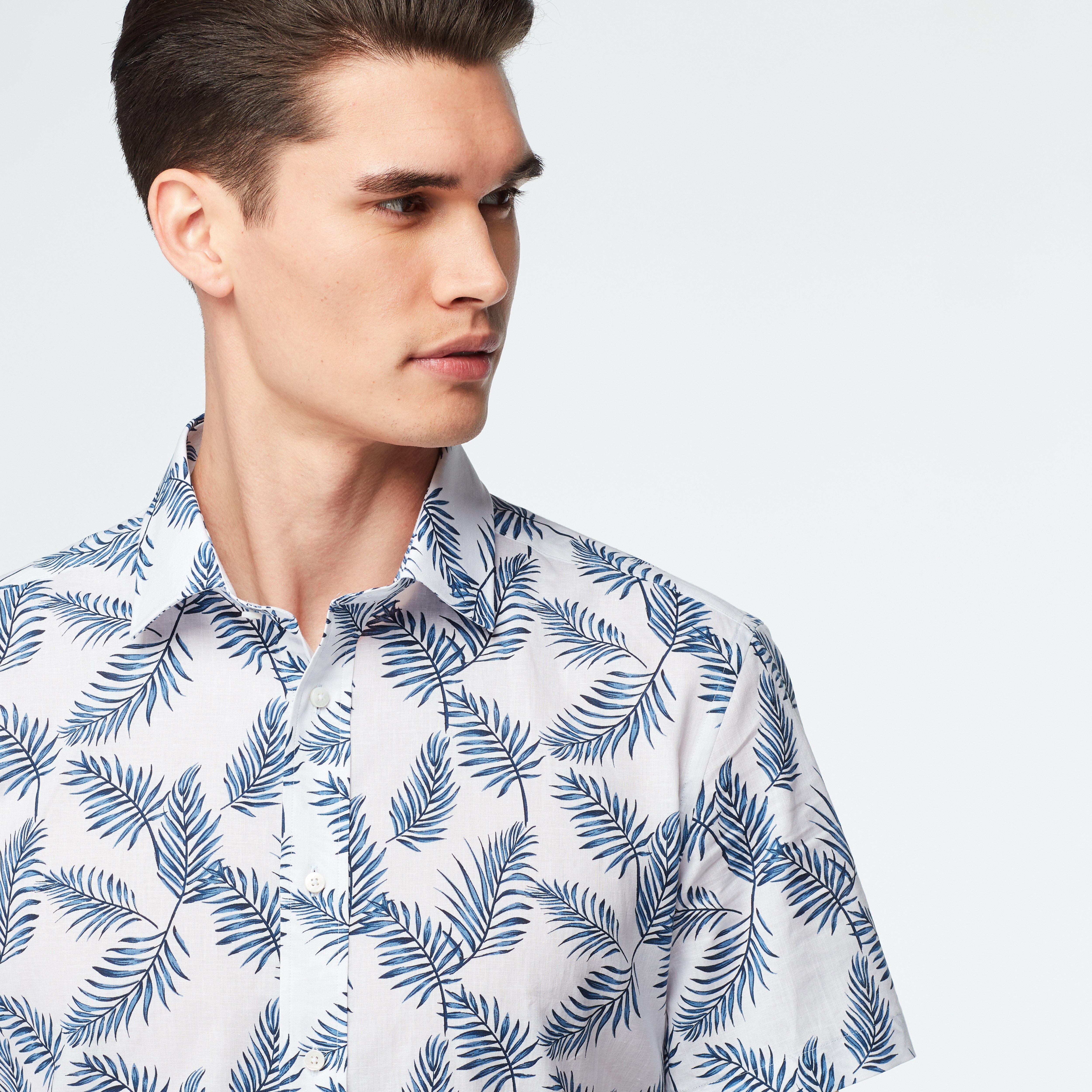 Seaham Palm Print Casual Shirt