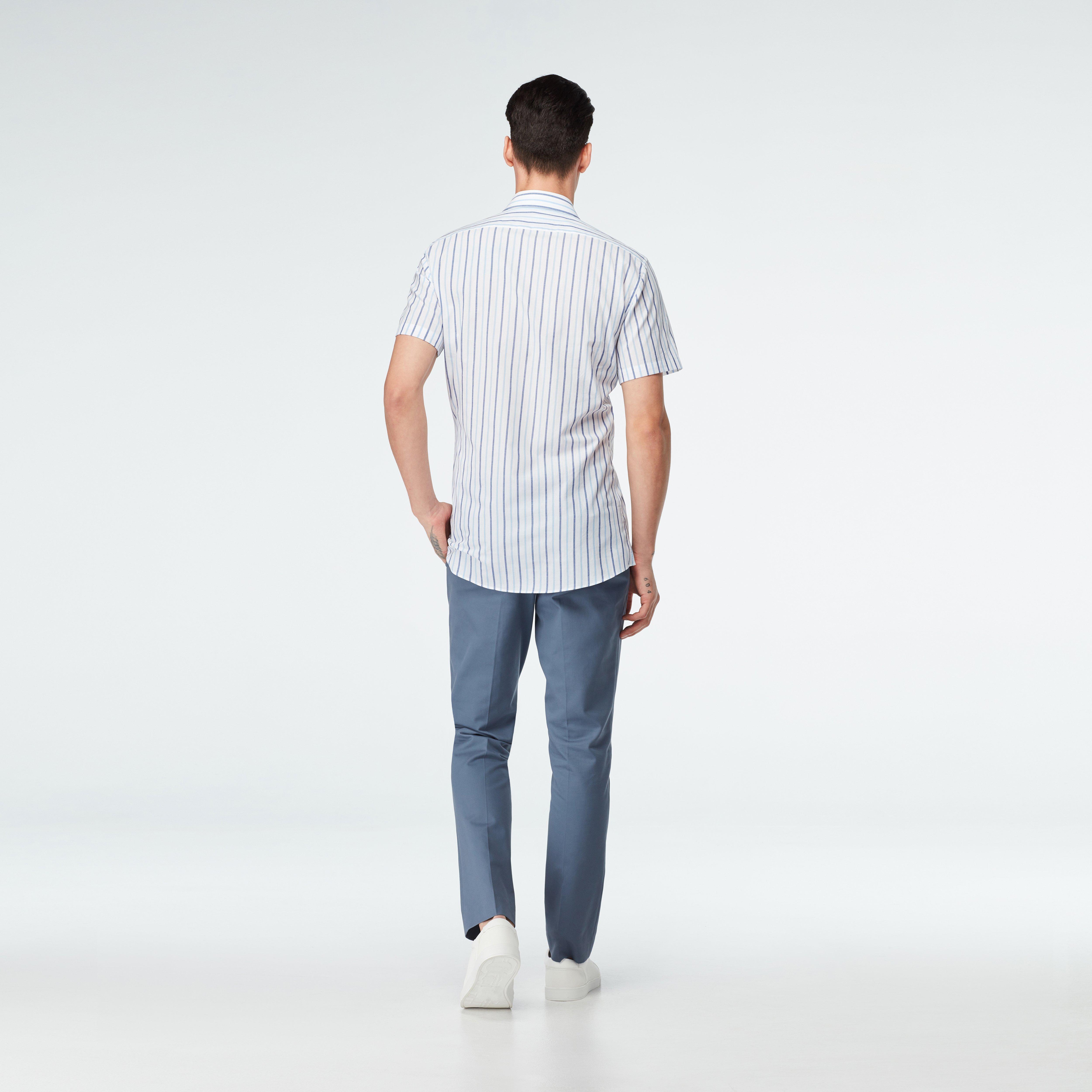 Stroud Stripe Navy Light Blue Casual Shirt 2 Stroud Stripe Navy Light Blue Casual Shirt