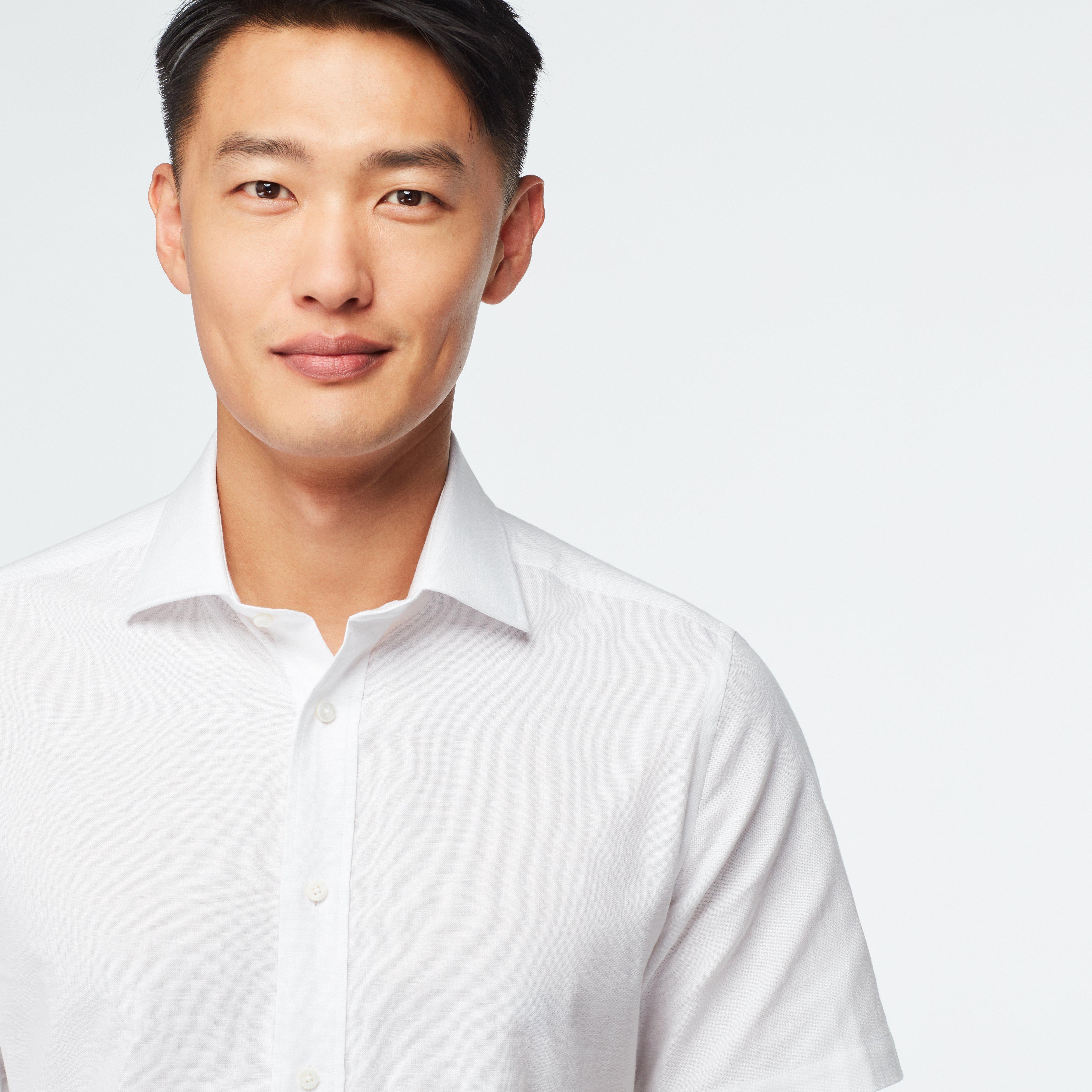Sudbury Cotton Linen White Casual Shirt