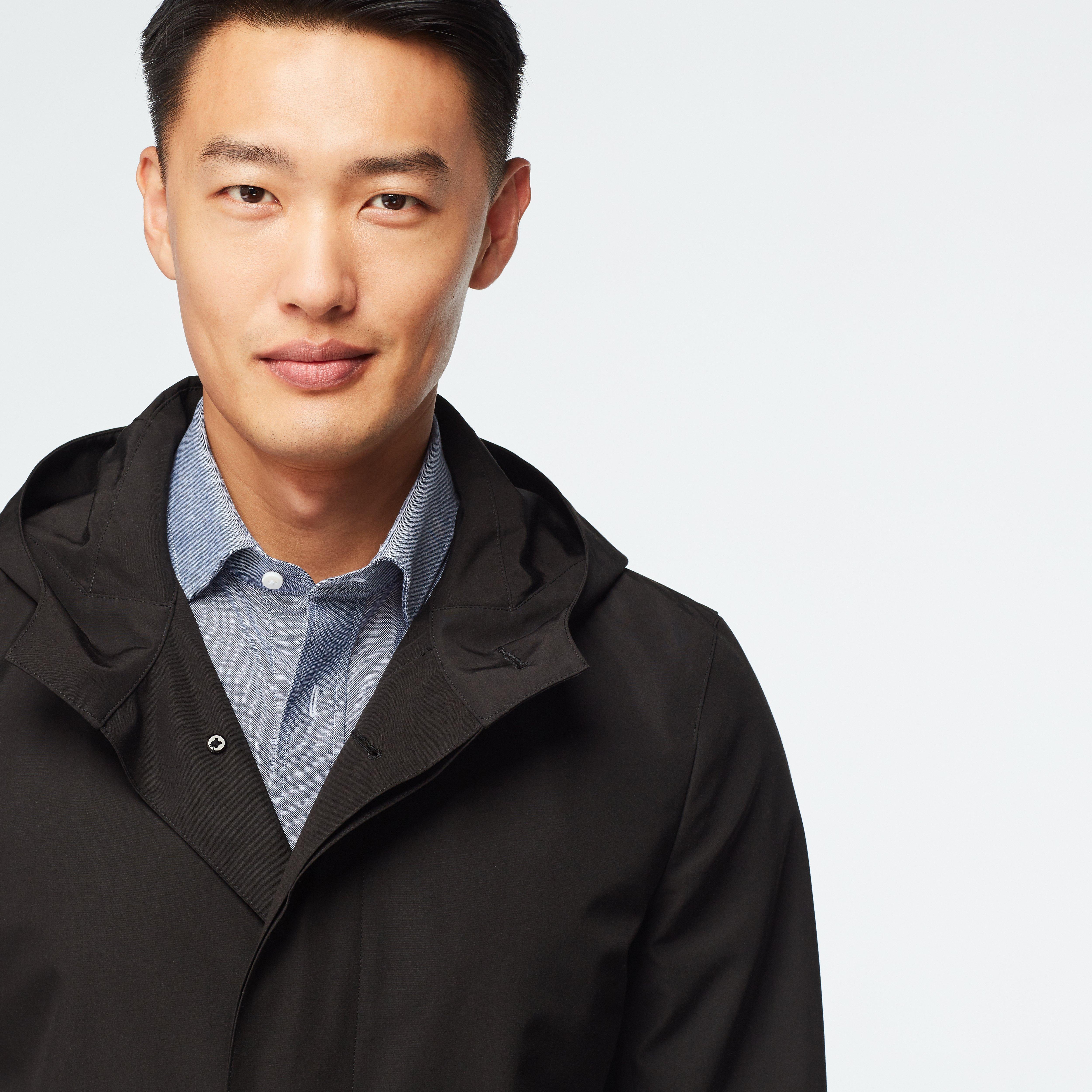 Hadlow Black Hooded Raincoat