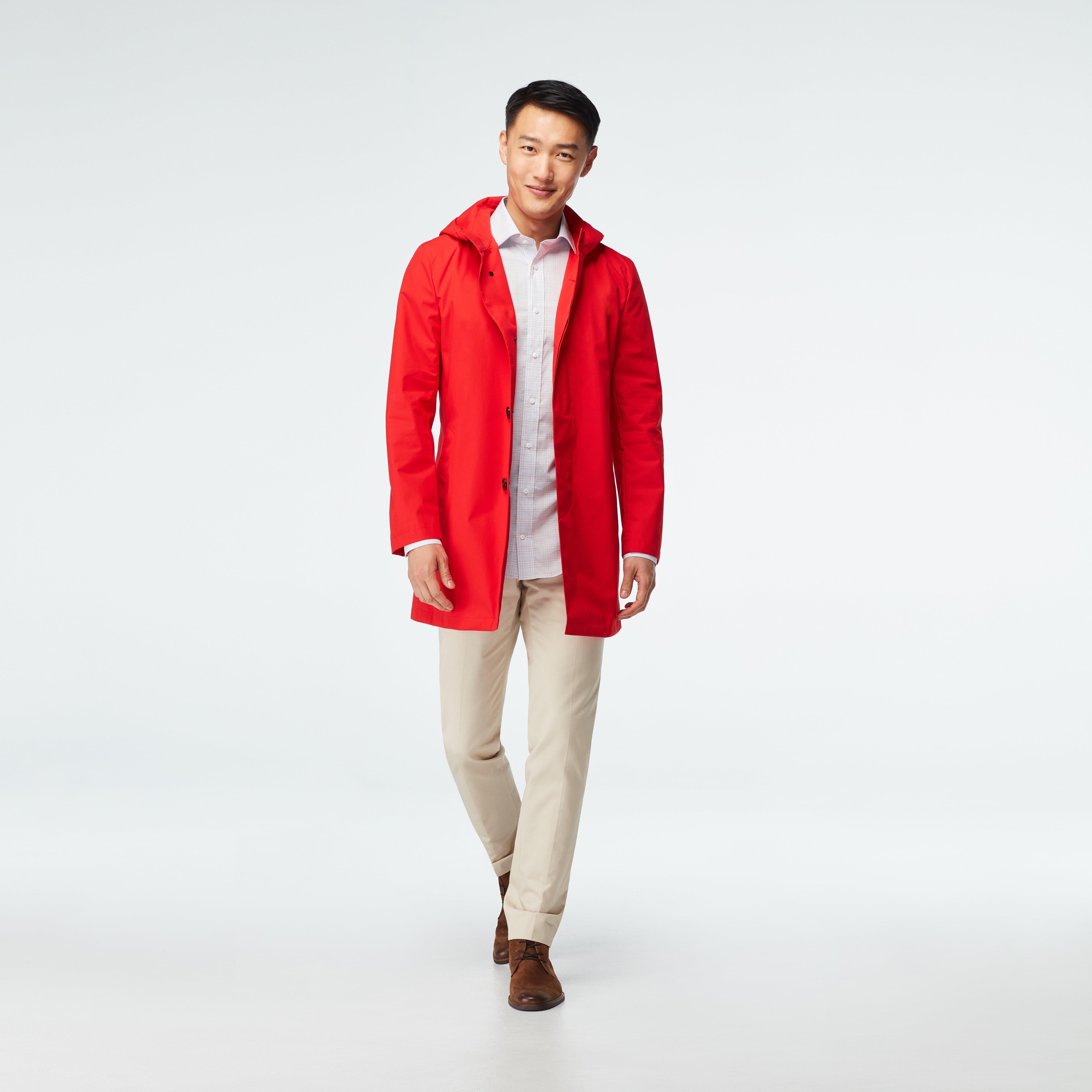 Hadlow Red Hooded Raincoat 1 Hadlow Red Hooded Raincoat