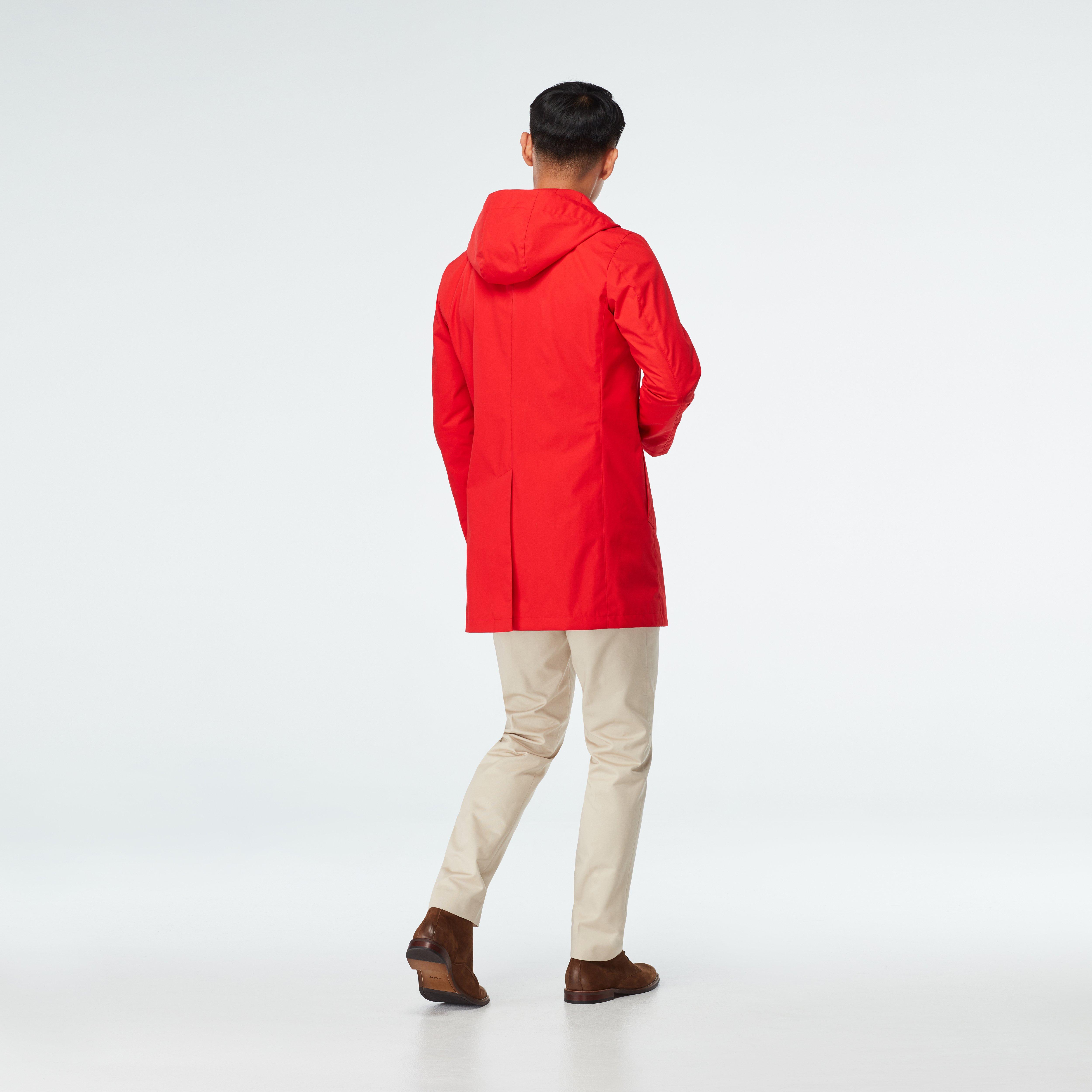 Hadlow Red Hooded Raincoat 2 Hadlow Red Hooded Raincoat