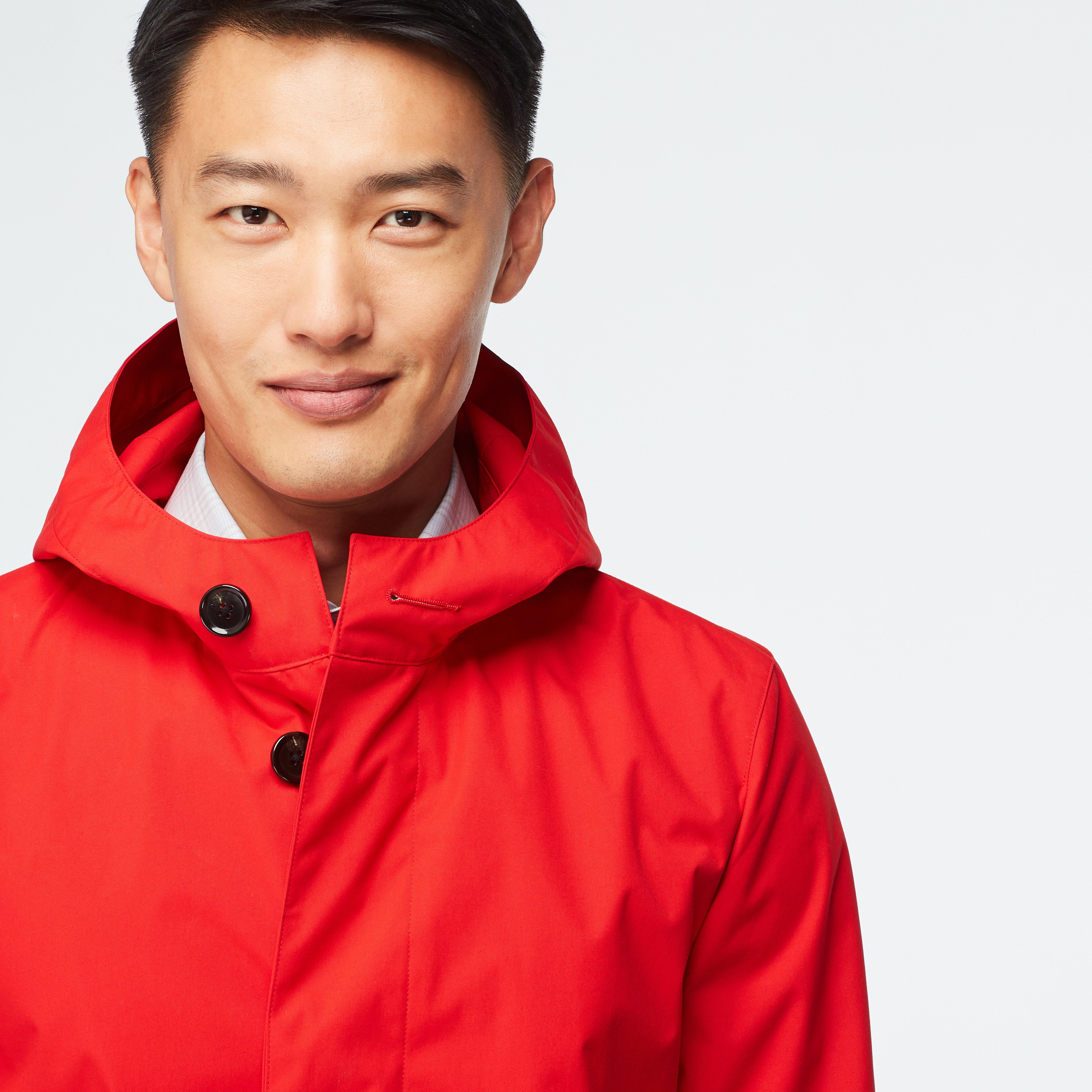 Hadlow Red Hooded Raincoat 4 Hadlow Red Hooded Raincoat