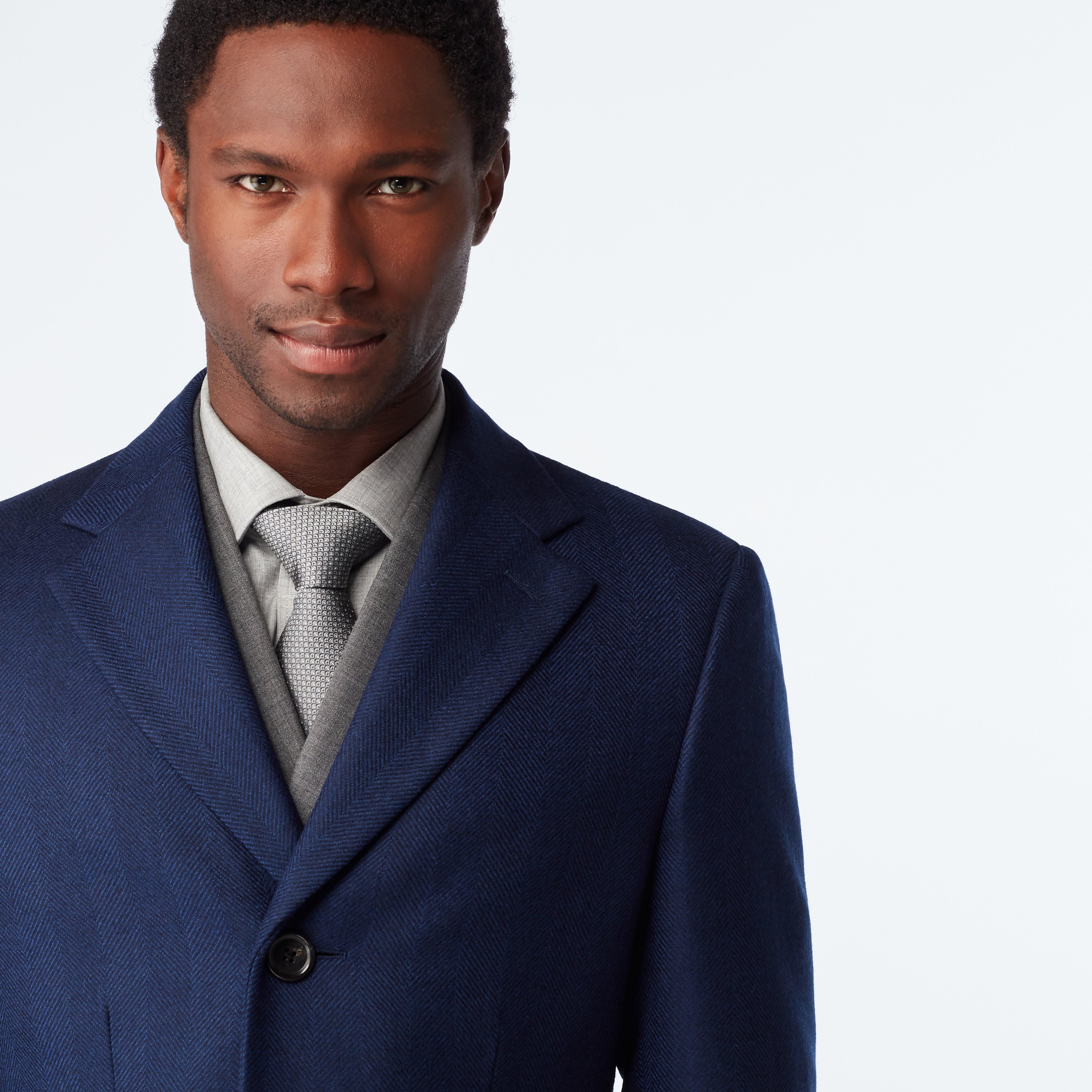 Heartford Herringbone Navy Quilted Overcoat 4 Heartford Herringbone Navy Quilted Overcoat