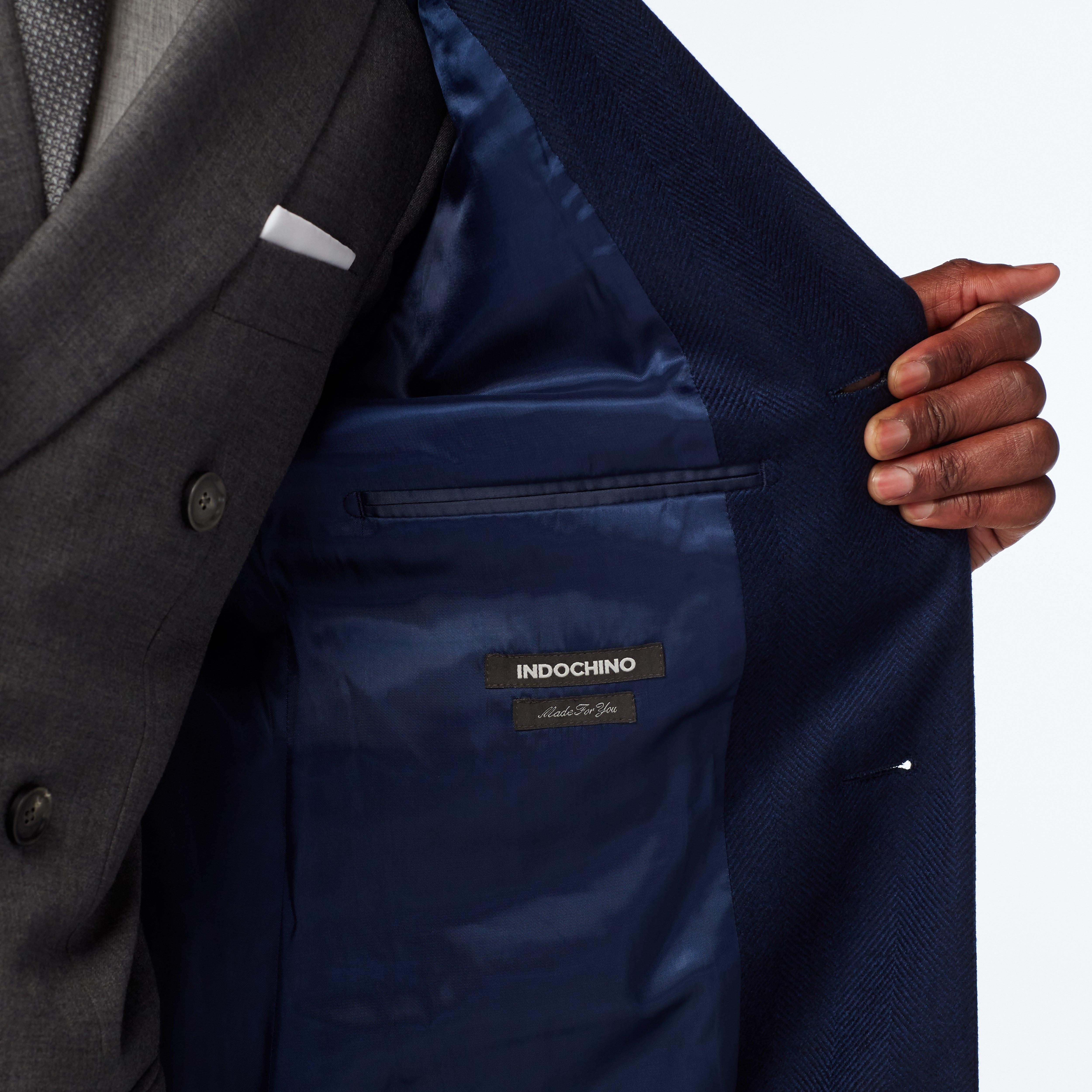 Huntley Herringbone Navy Chesterfield Overcoat 3 Huntley Herringbone Navy Chesterfield Overcoat