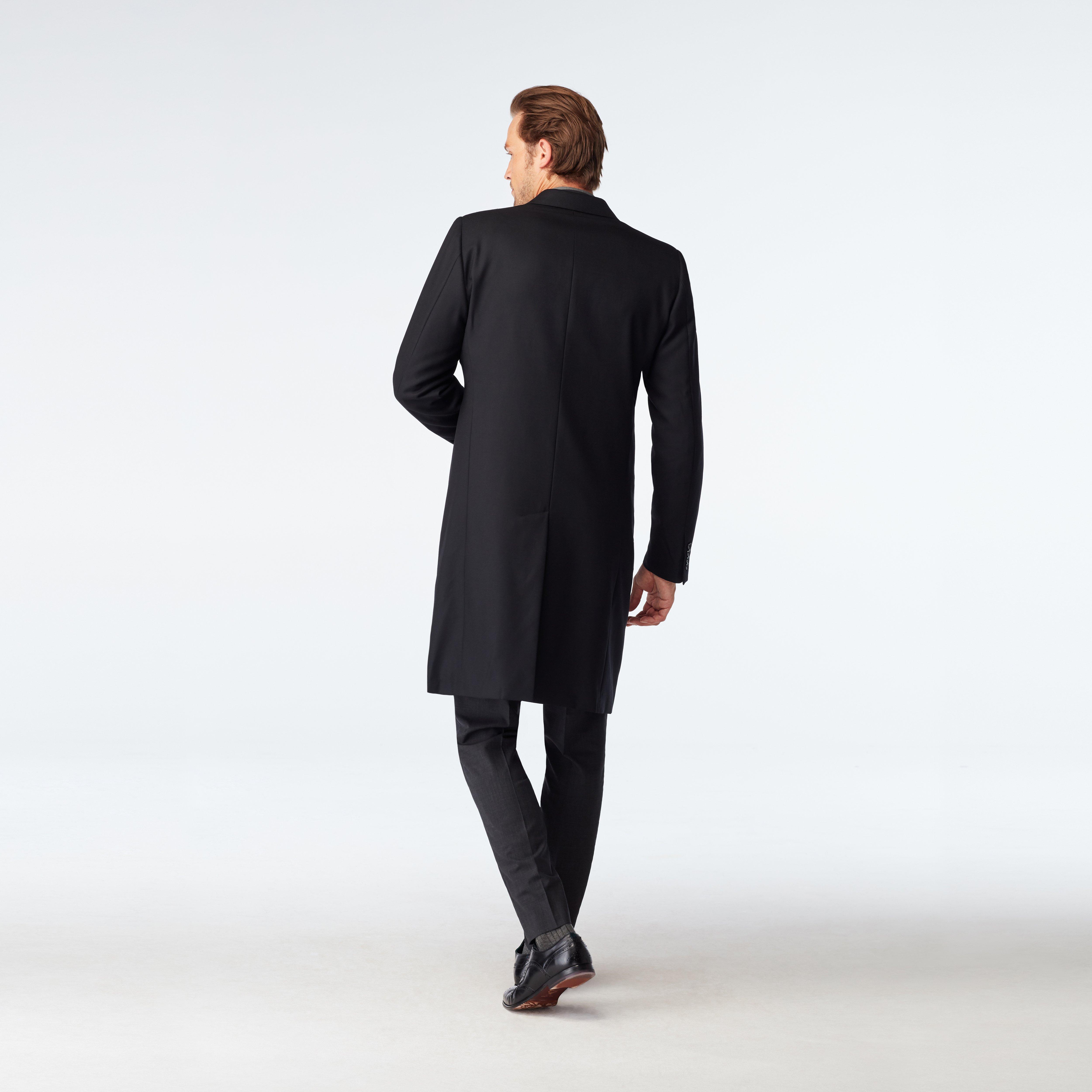 Hatton Twill Black Overcoat