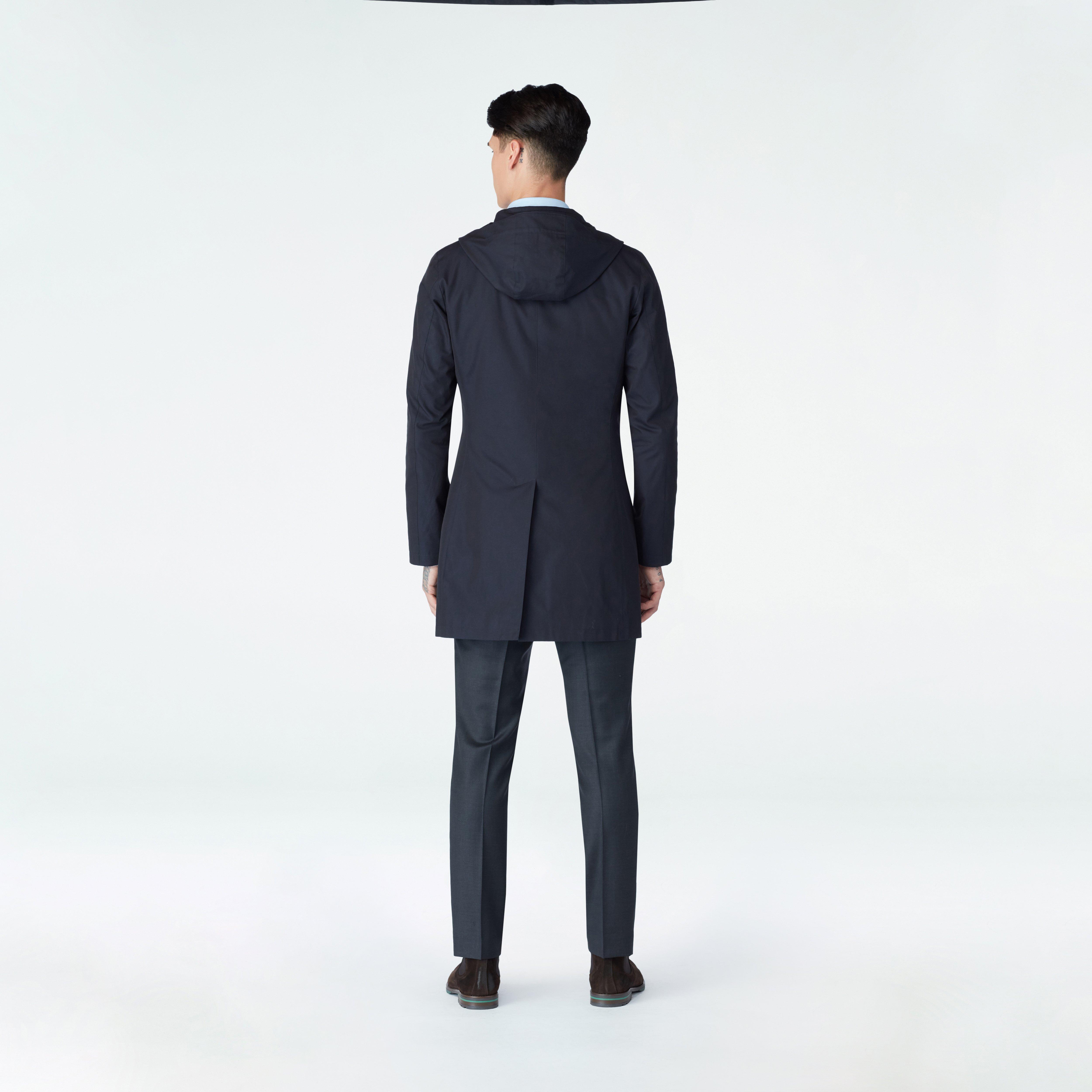 Highcliffe Navy Hooded Mac Coat 2 Highcliffe Navy Hooded Mac Coat