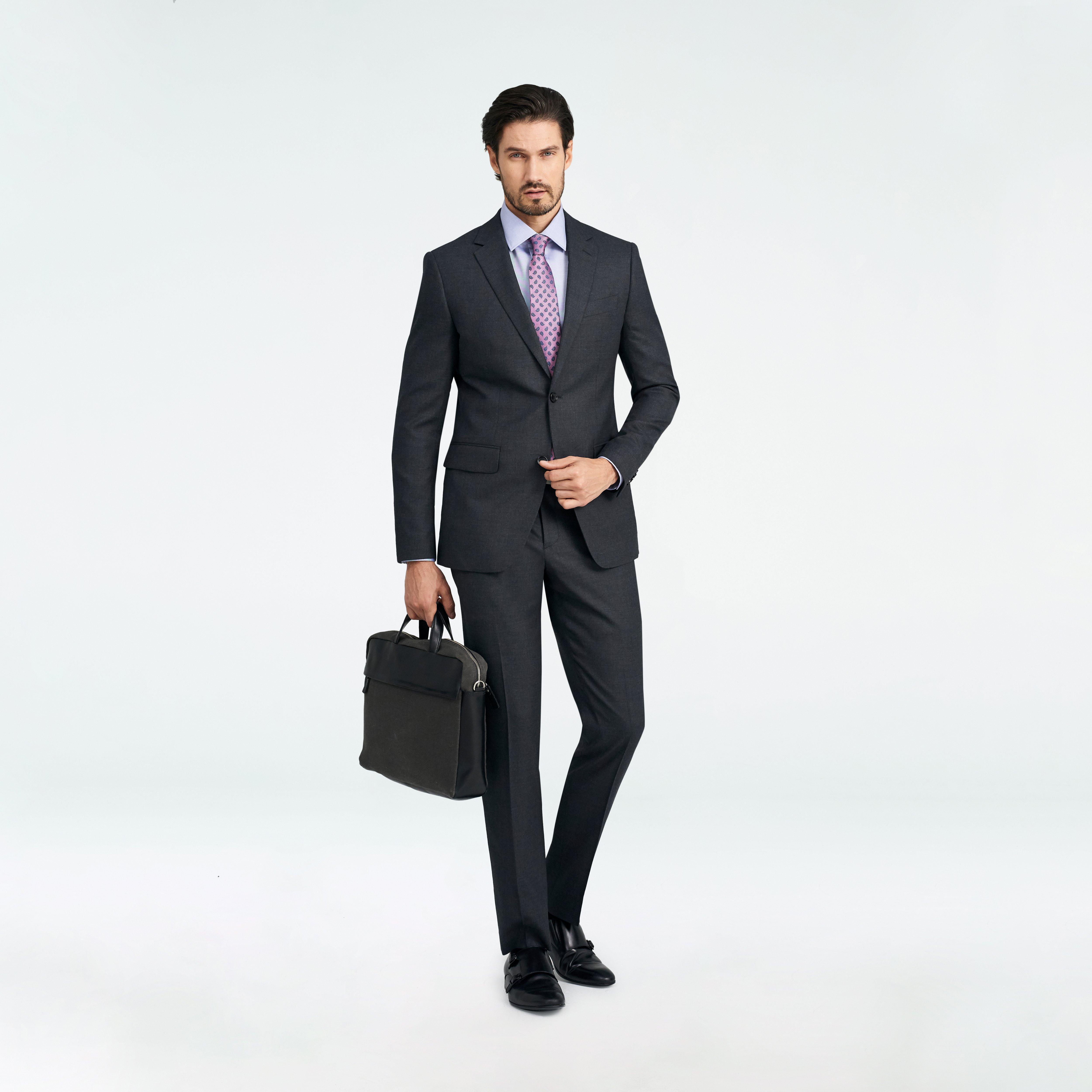 Hayward Flannel Charcoal Suit 1 Hayward Flannel Charcoal Suit