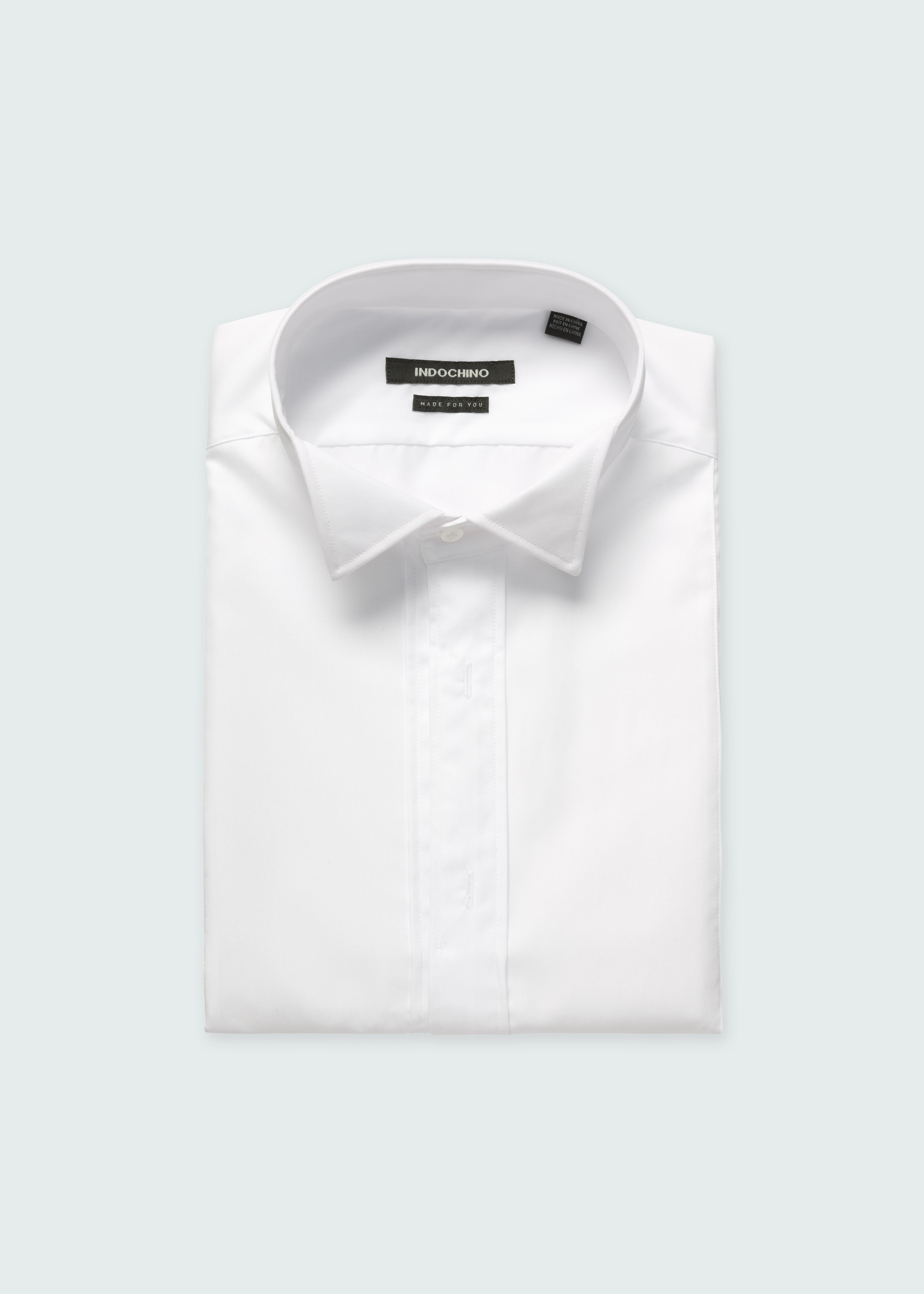 Helston Round Front White Tuxedo Shirt