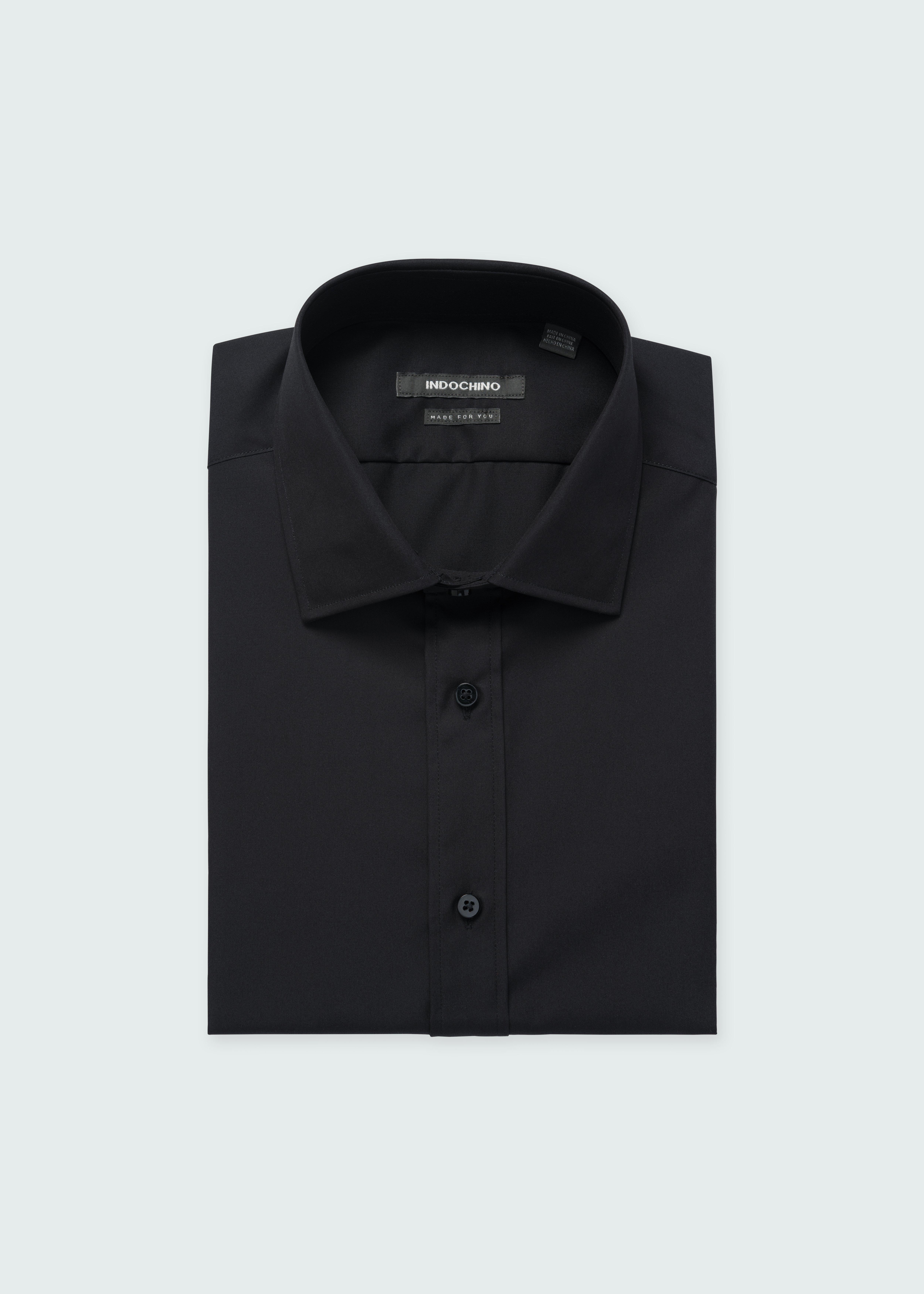Helston Anti-Wrinkle Black Shirt