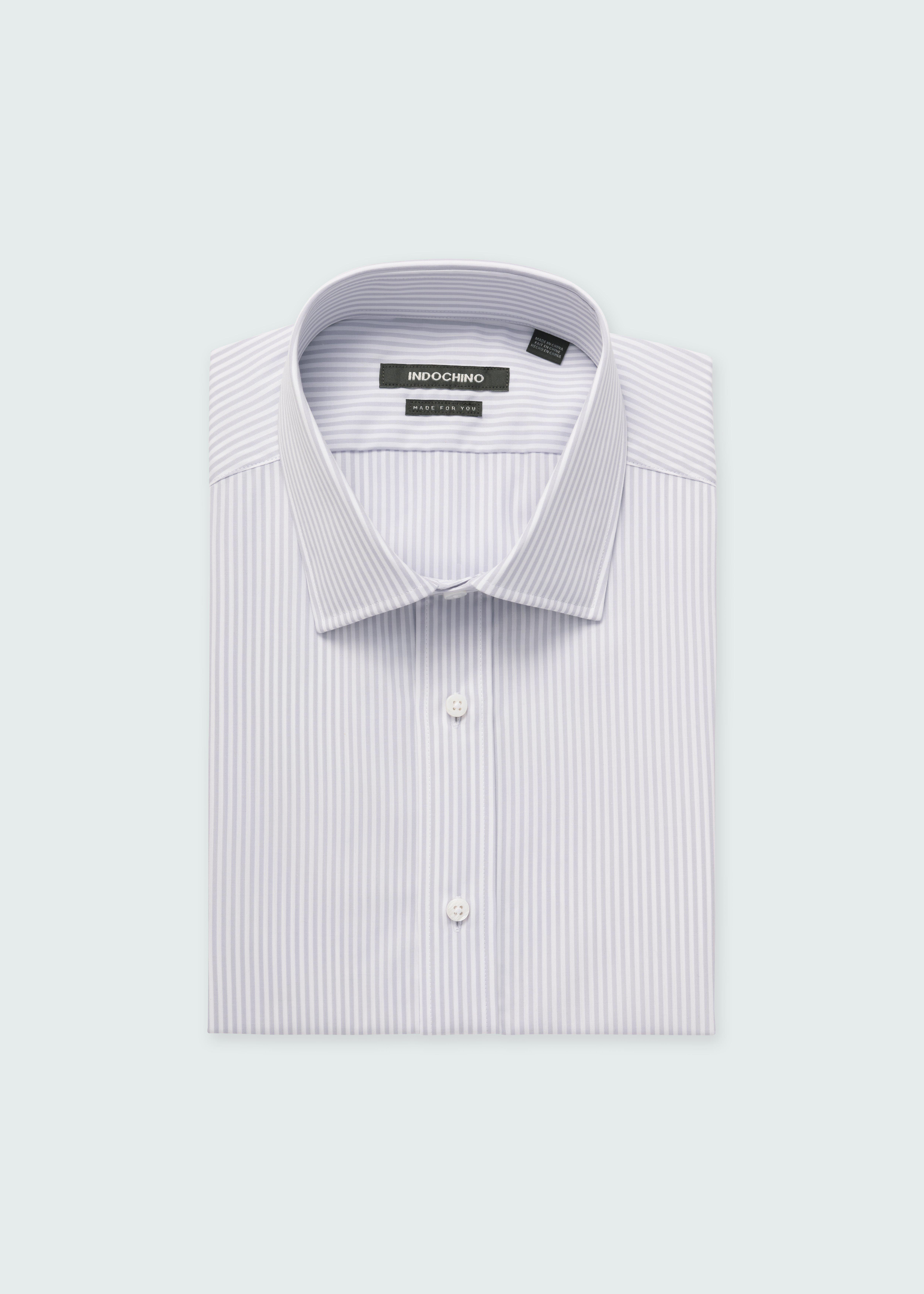 Helston Anti-Wrinkle Pinstripe Gray Shirt