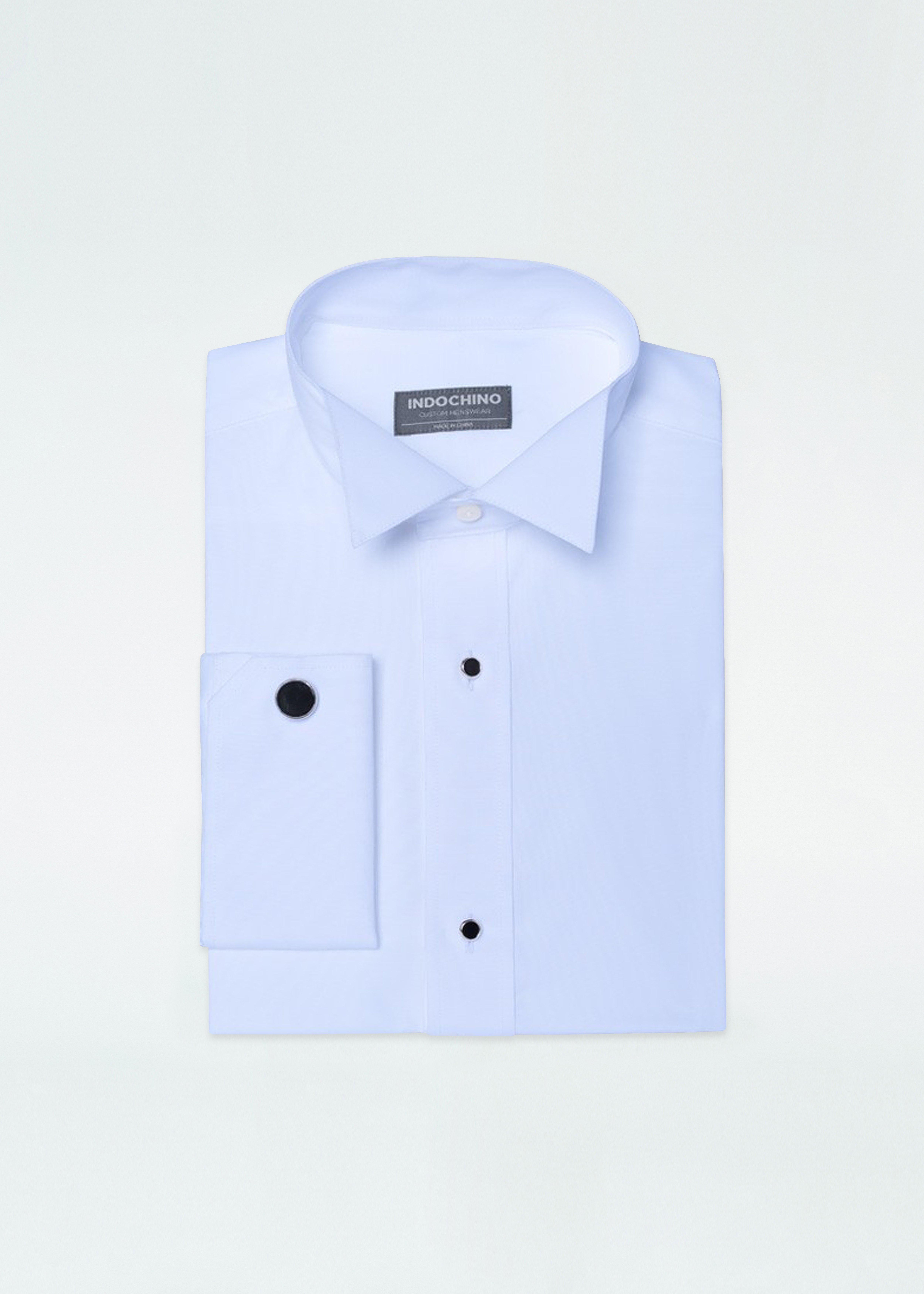 Helston Plain-Front Tuxedo Light Blue Shirt