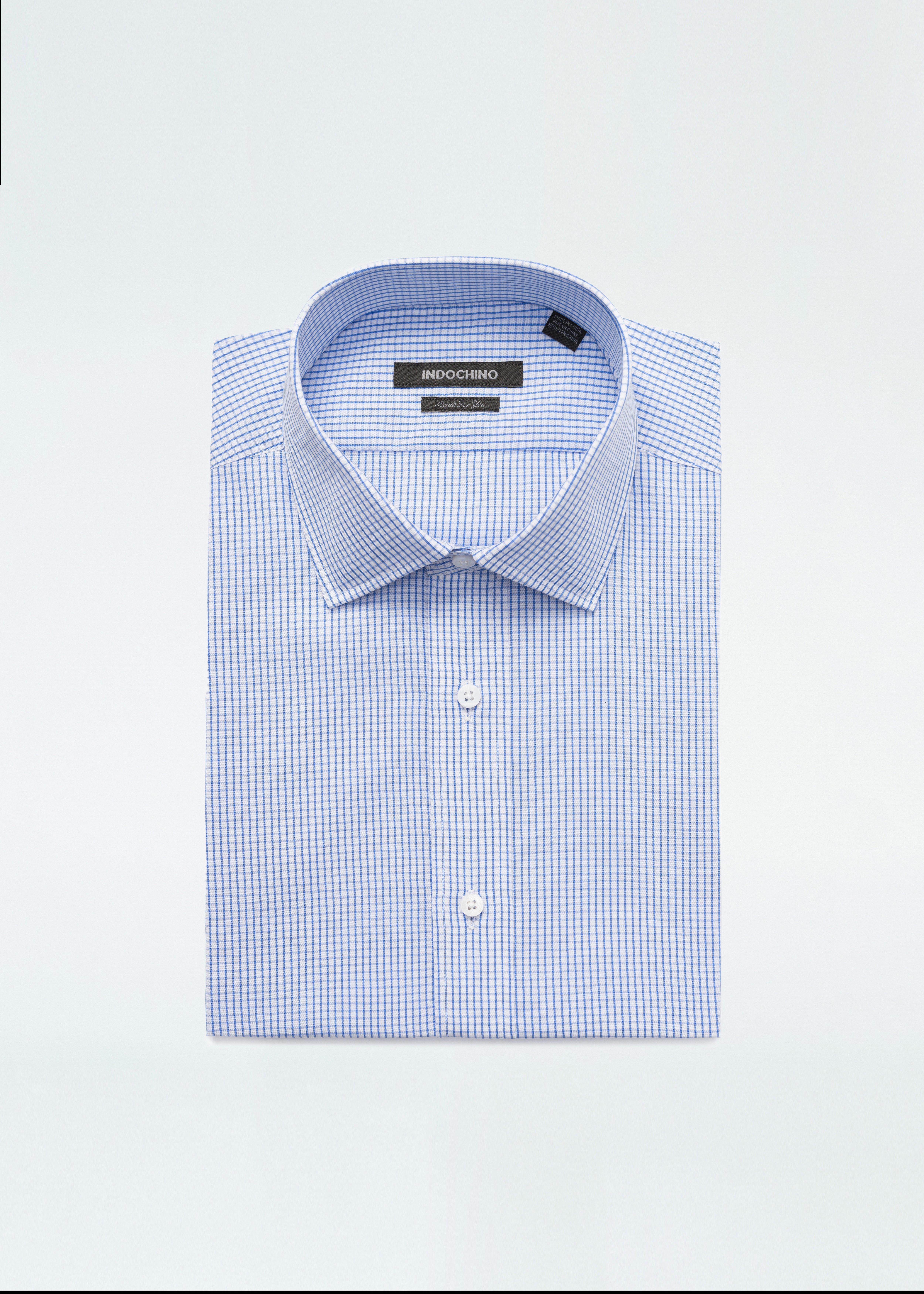 Harlow Microcheck Blue Shirt 1 Harlow Microcheck Blue Shirt